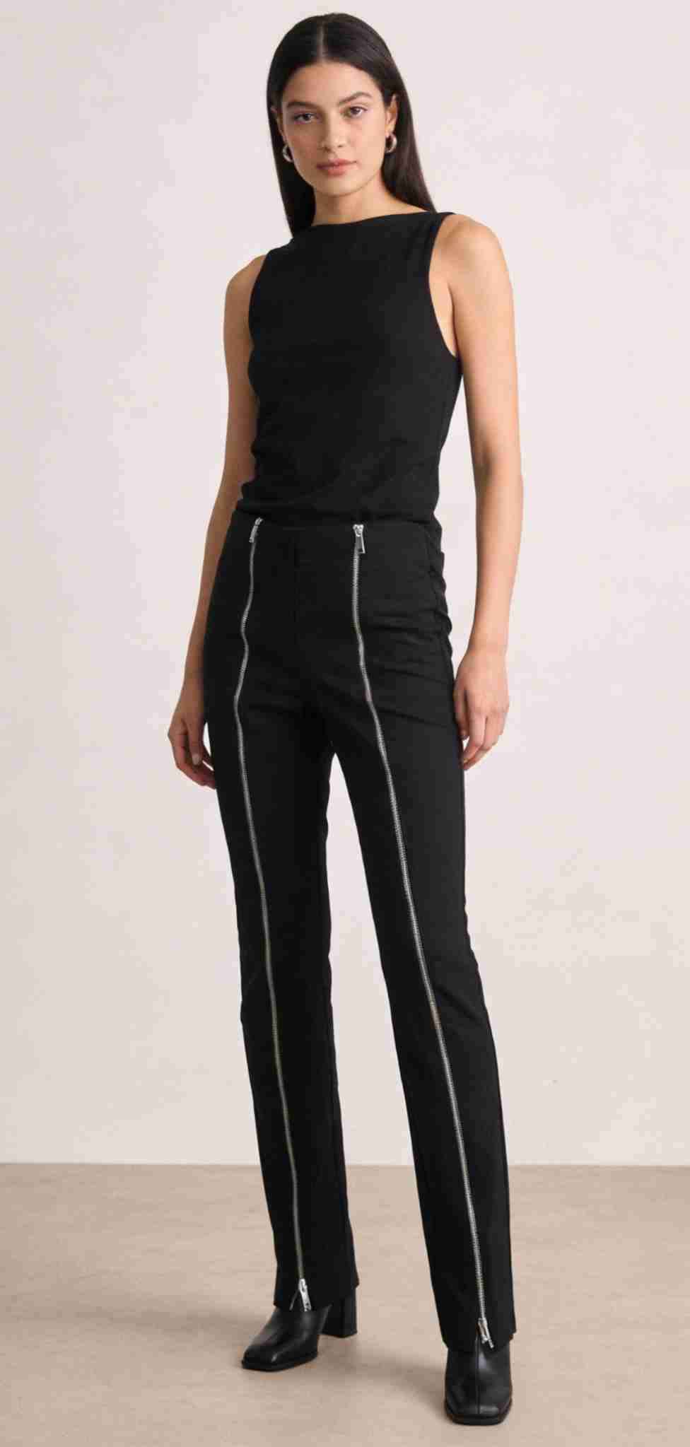 Pantalones palazzo de lino beige - miniatura 3