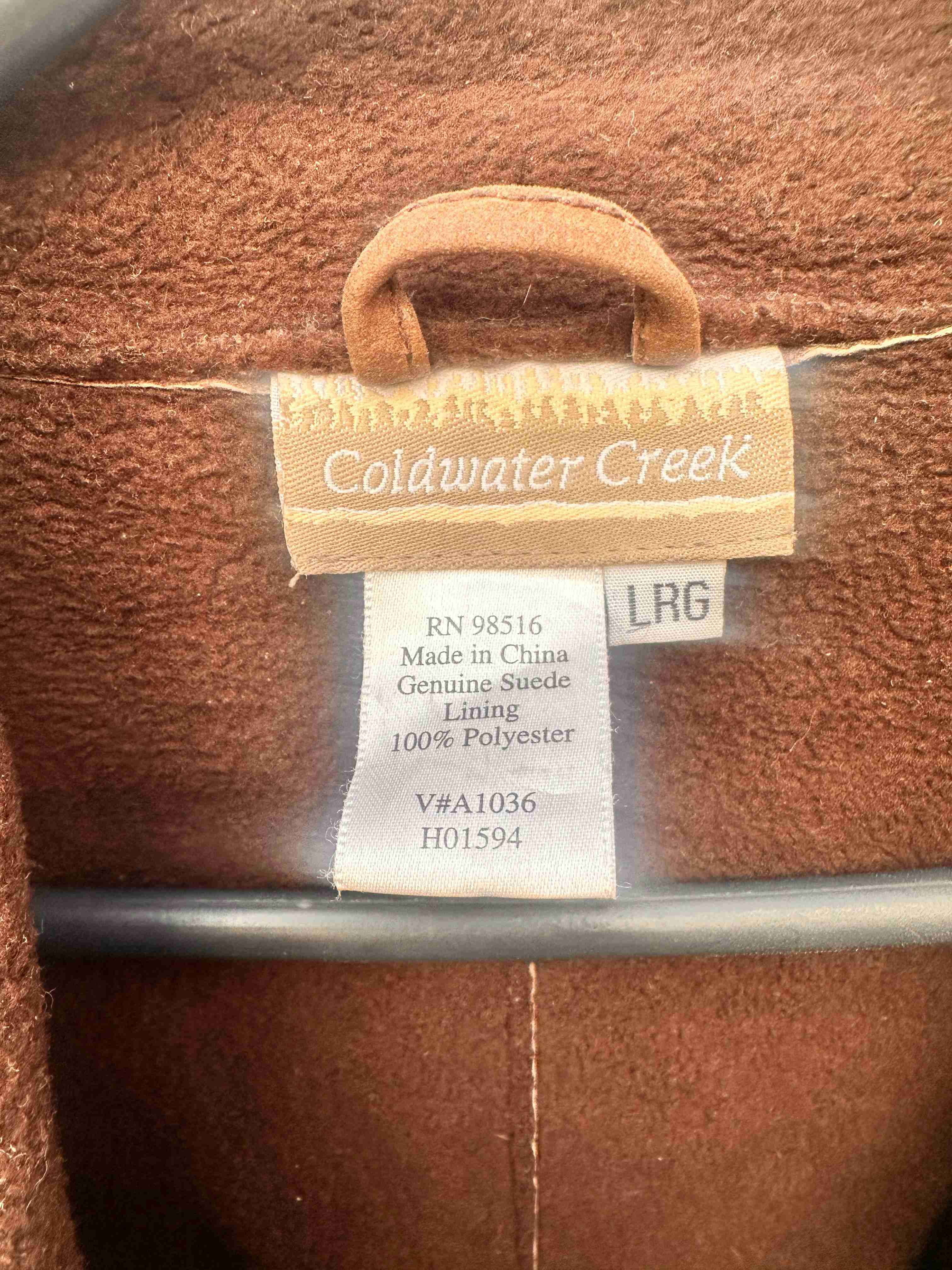 Abrigo de cuero marrón gamuza - miniatura 2