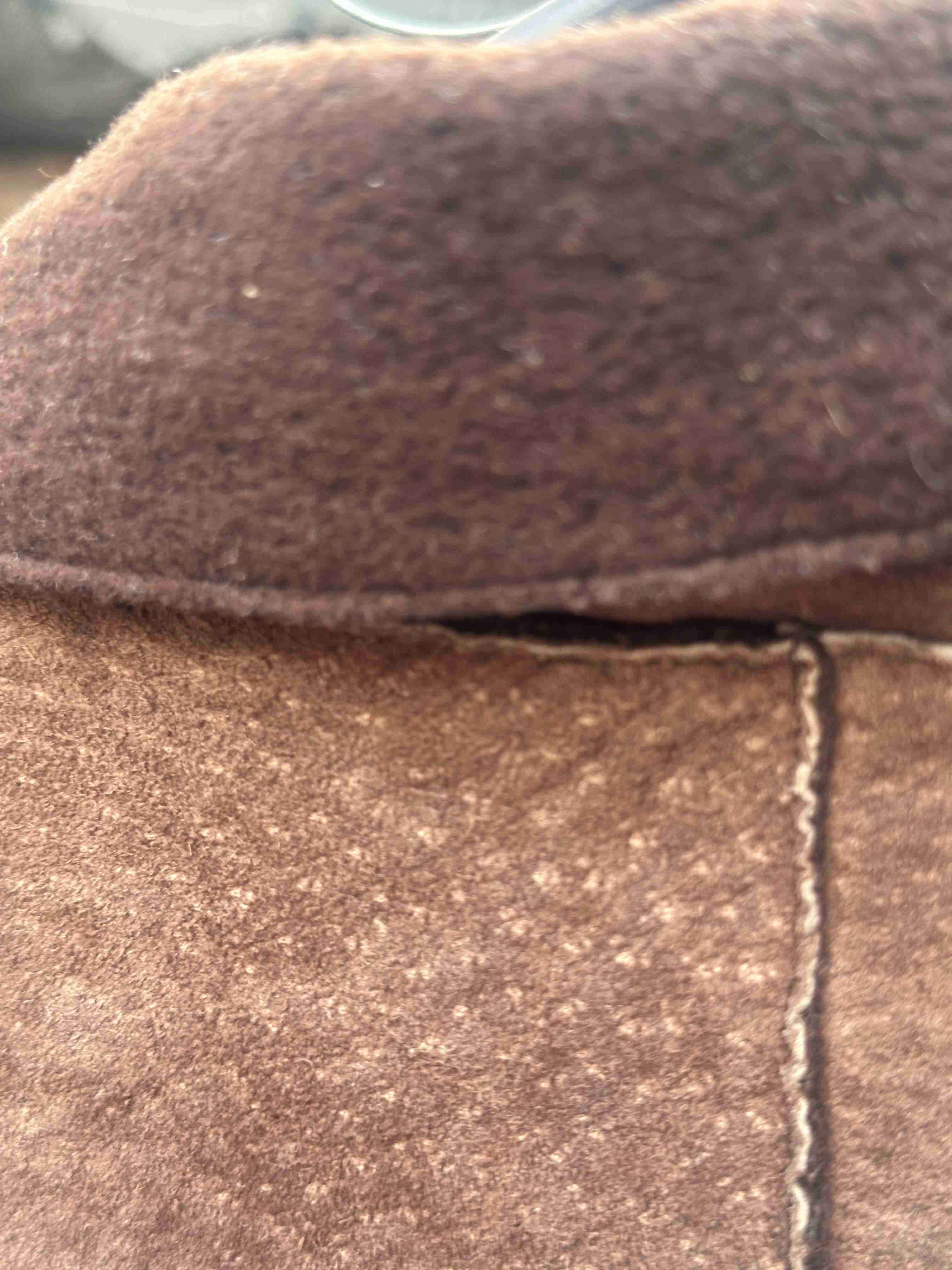 Abrigo de cuero marrón gamuza - miniatura 4