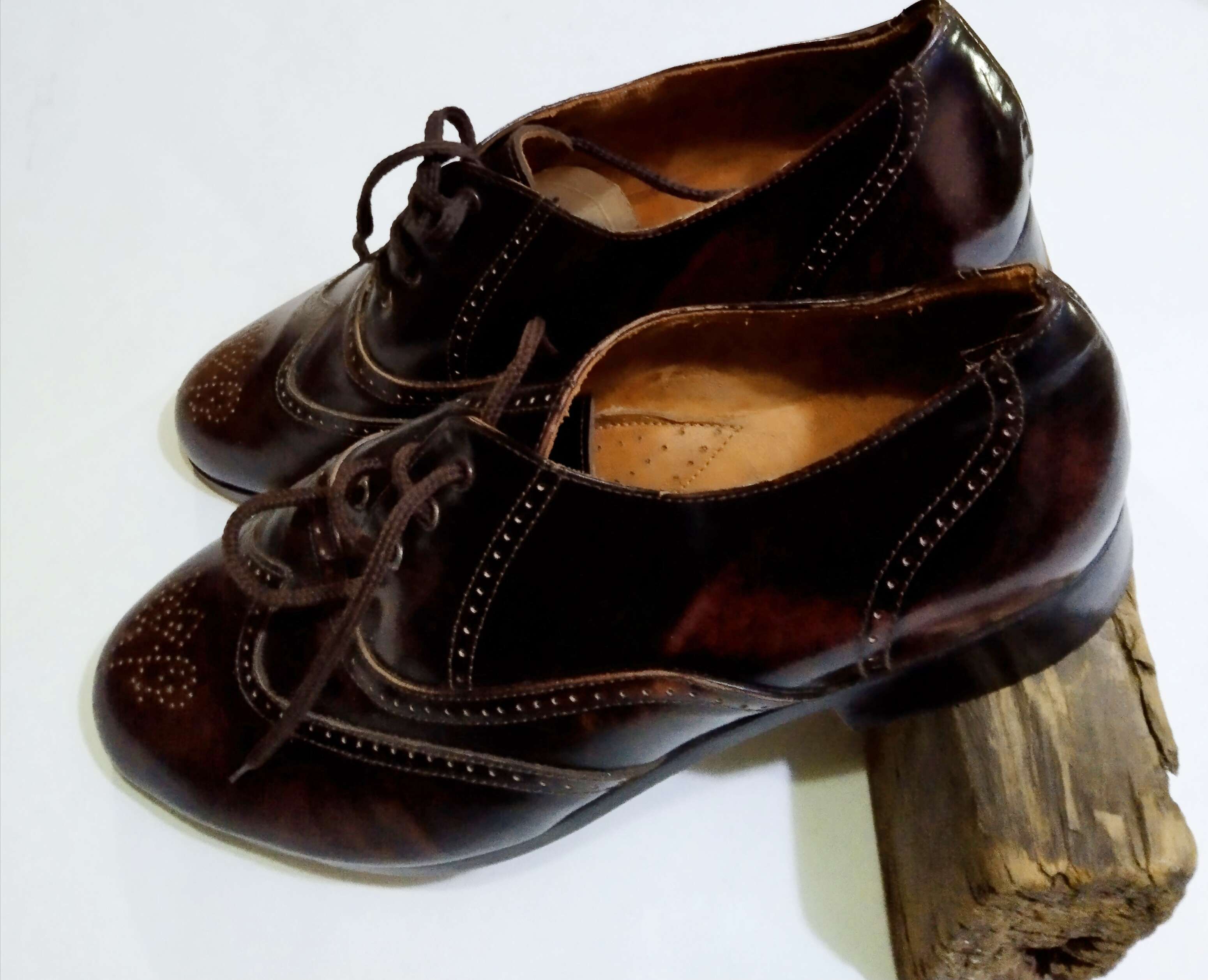 Zapato Oxford de cuero marrón 31   Y 33 - miniatura 4