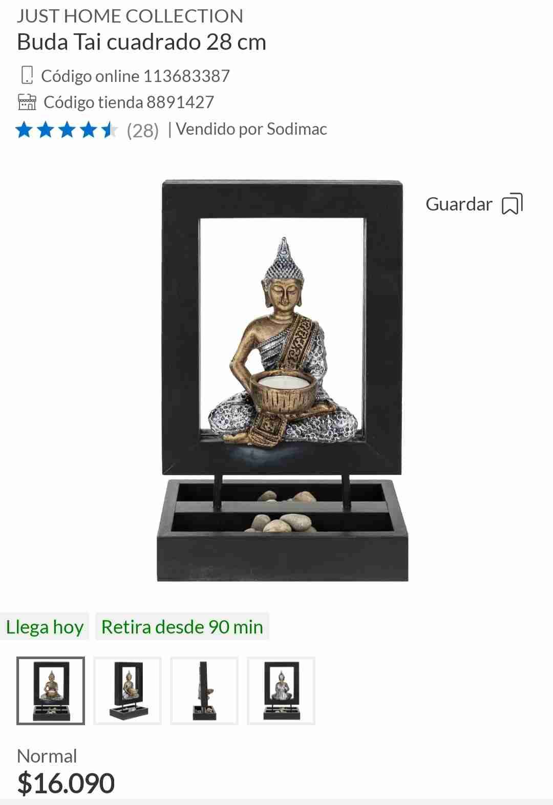 Buda porta vela 28 cm - miniatura 2