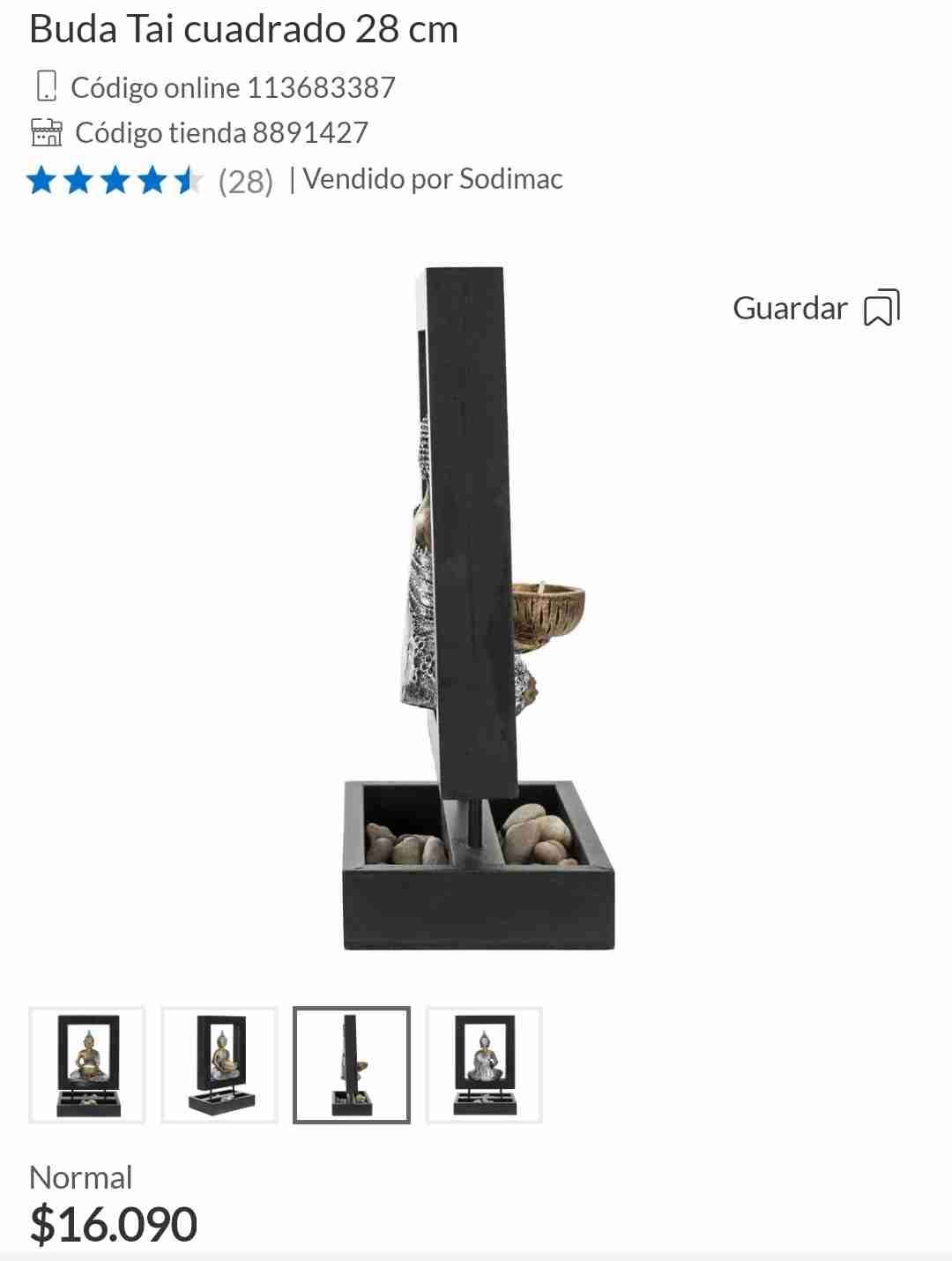 Buda porta vela 28 cm - miniatura 3