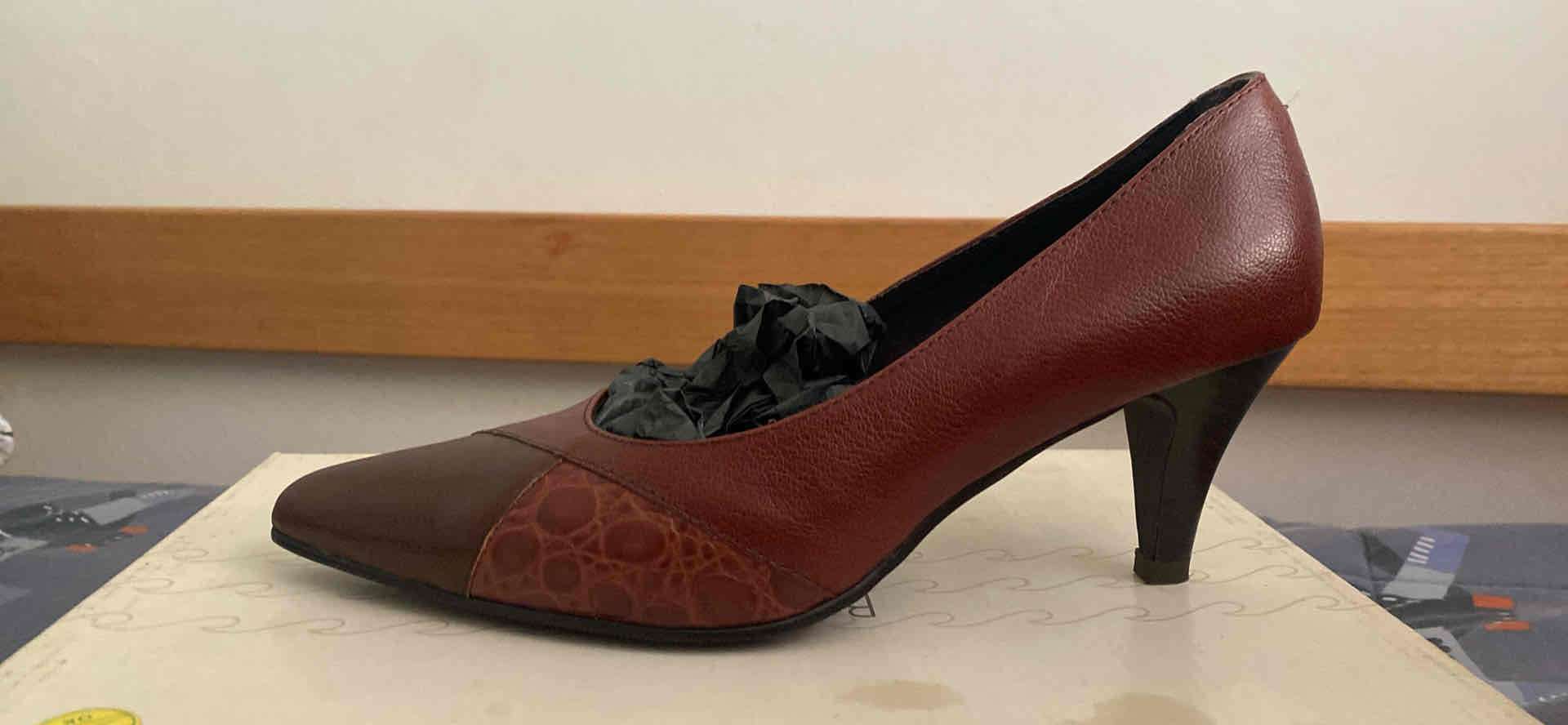 Zapatos de cuero café/burdeo Bruno Rossi - miniatura 2