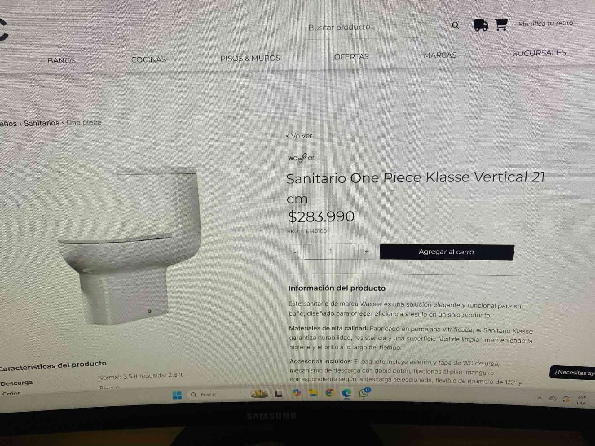 Inodoro blanco moderno CHC - miniatura 2