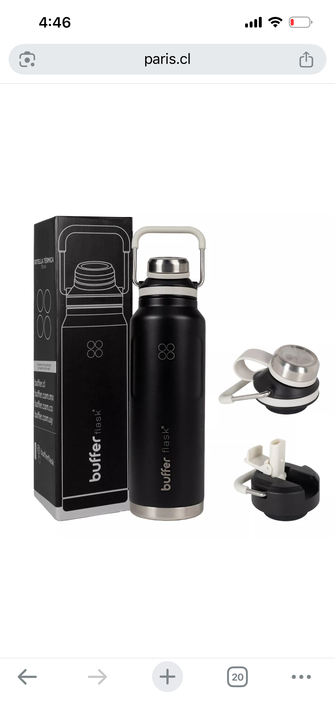 Botella térmica Buffer negra - miniatura 1