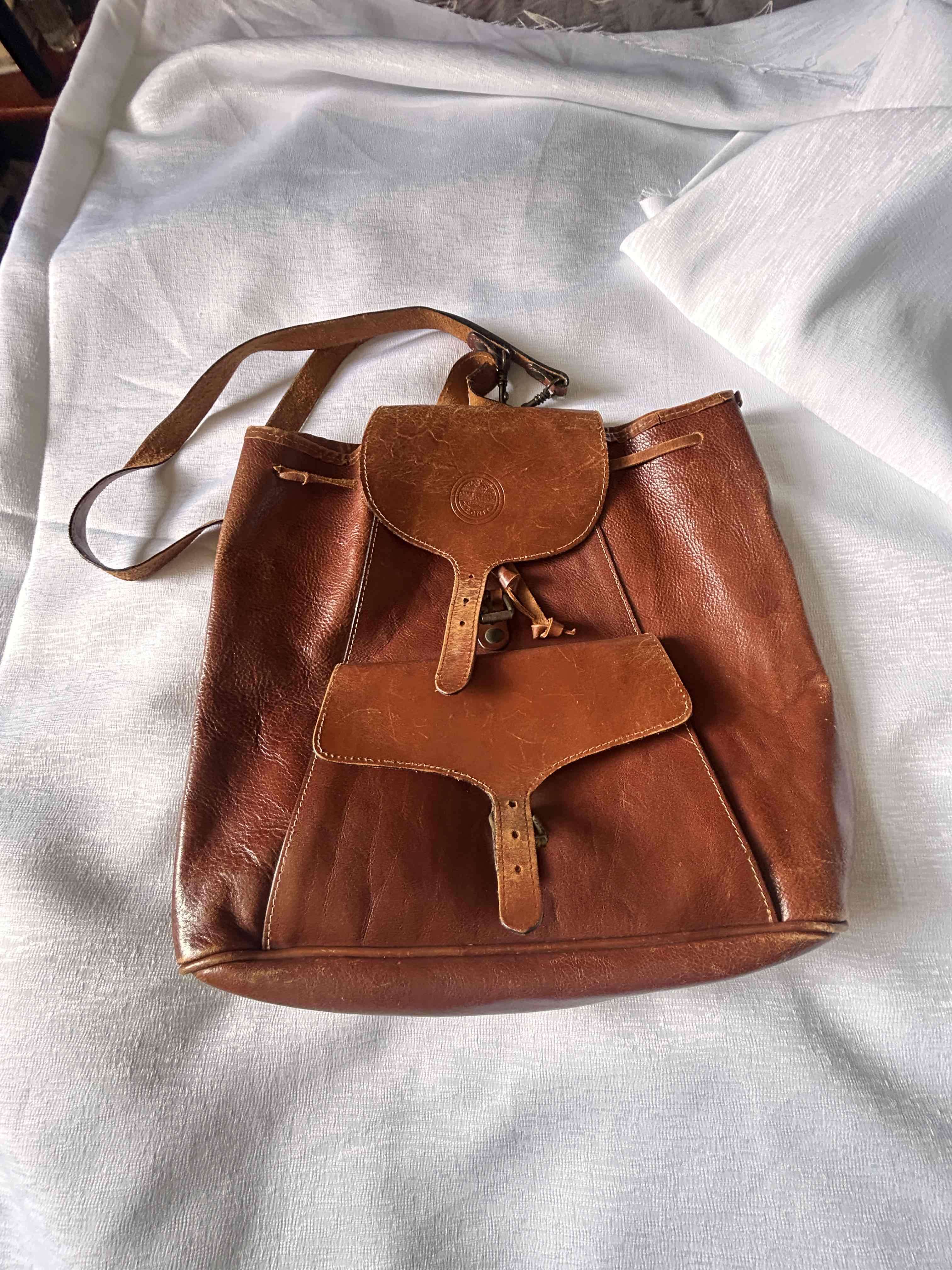 Bolso de cuero vintage marrón - miniatura 3