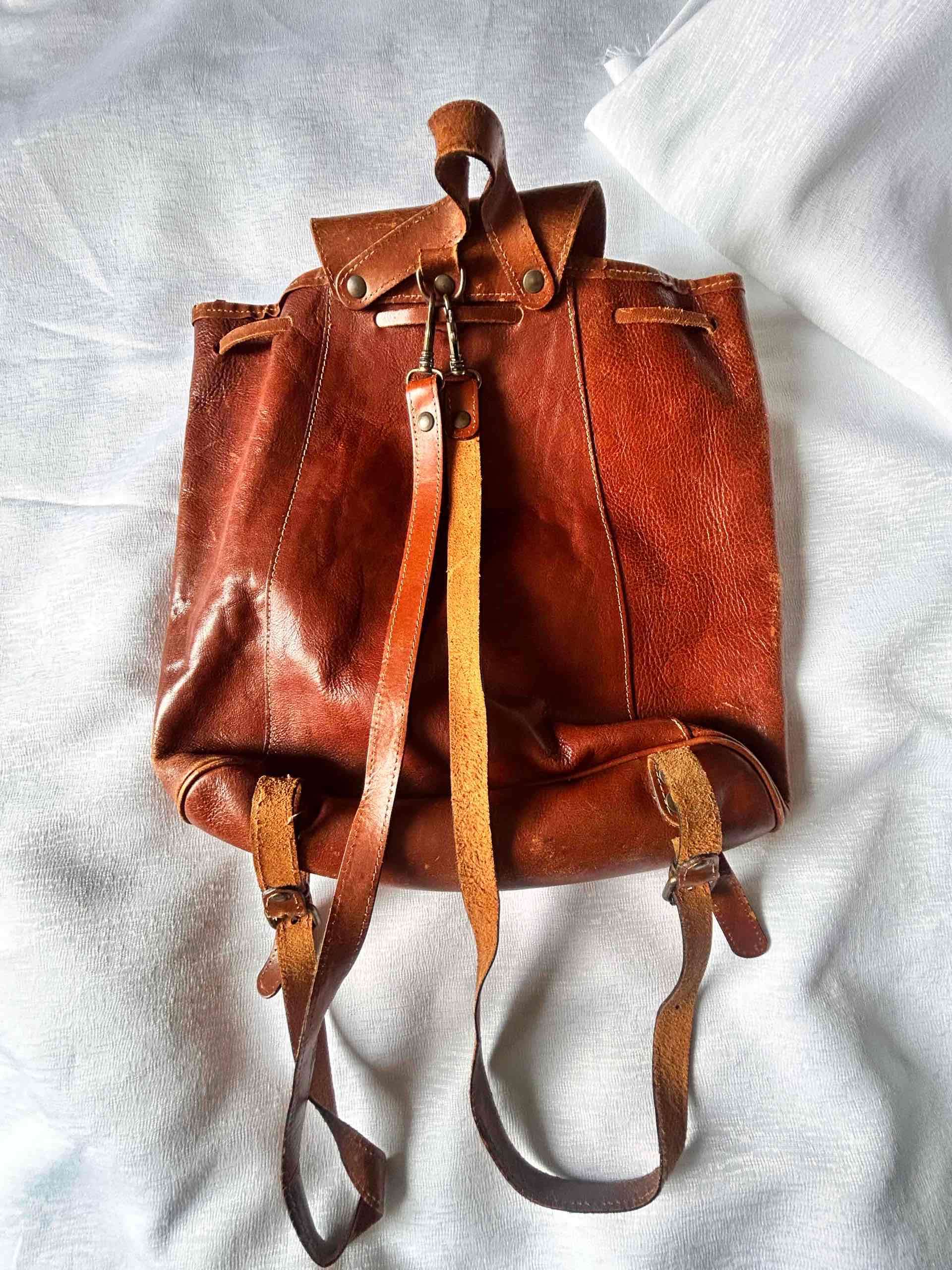 Bolso de cuero vintage marrón - miniatura 4