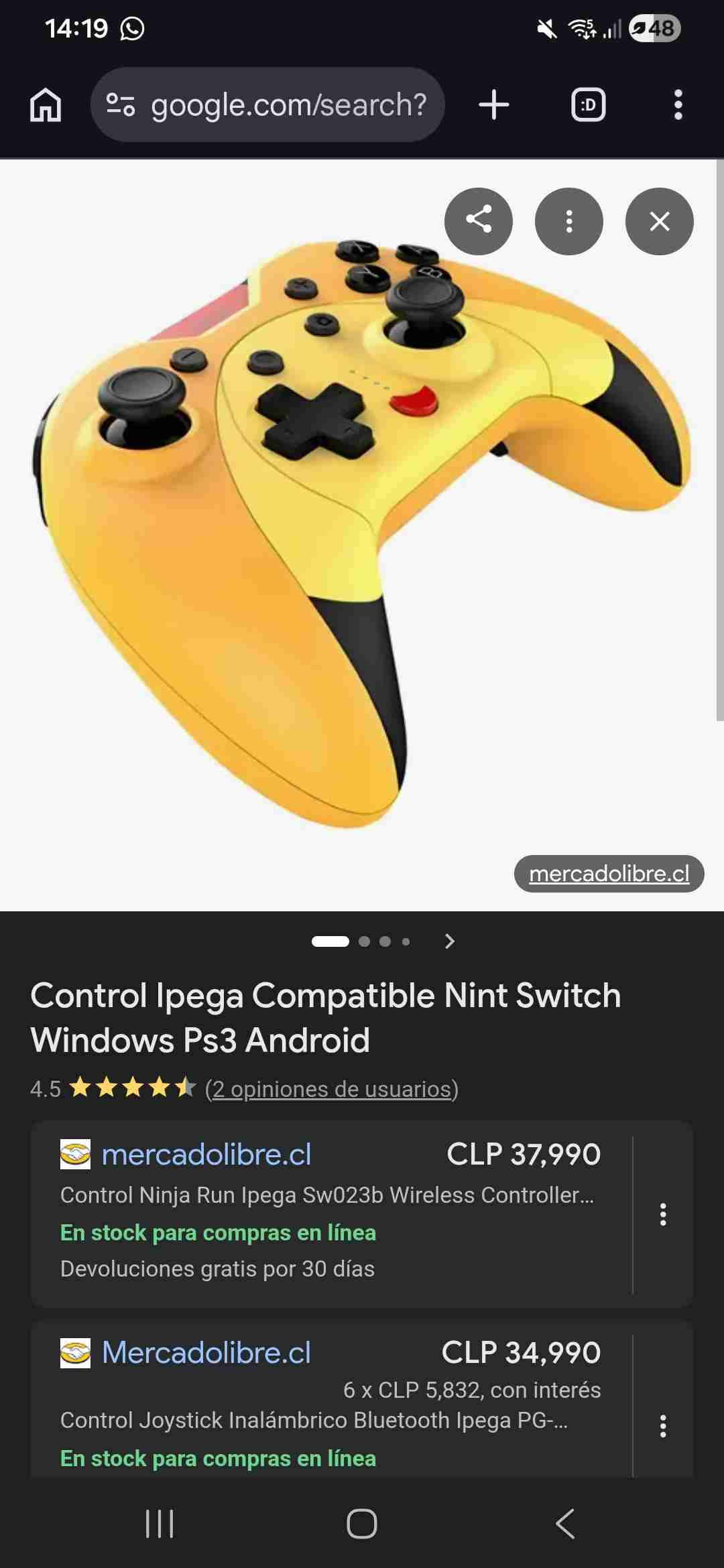 Mando para nintendo switch ipegad al 100% - miniatura 1