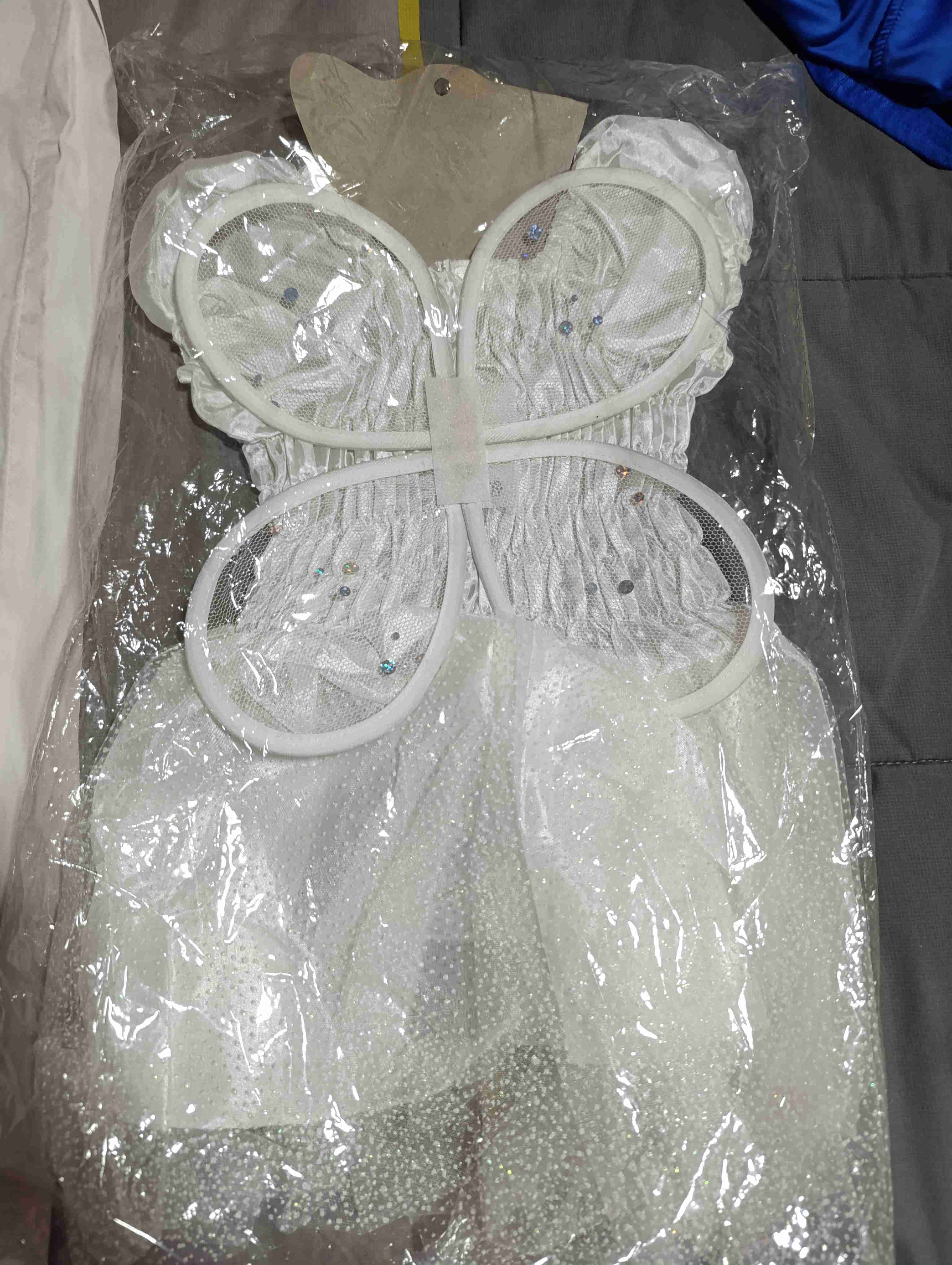 Disfraz de hada blanco para niña - miniatura 1