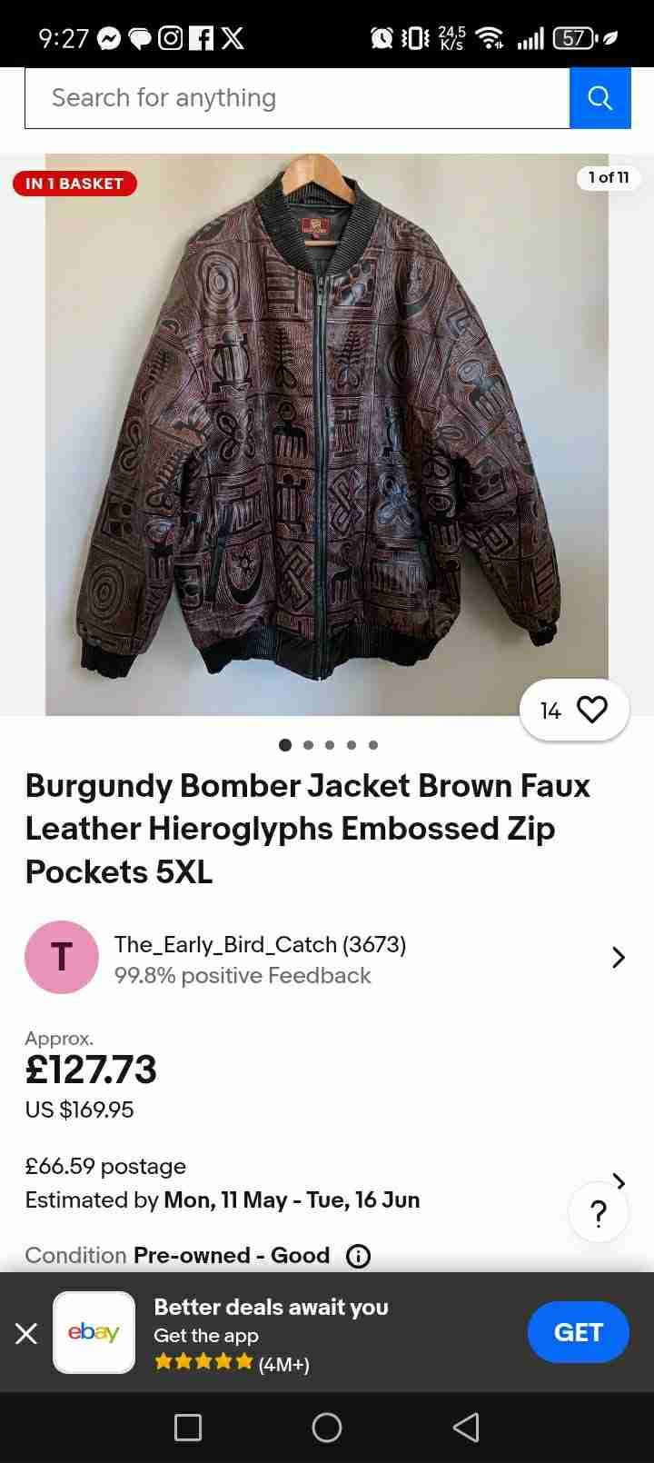 Chaqueta de cuero vegano estampada - miniatura 3