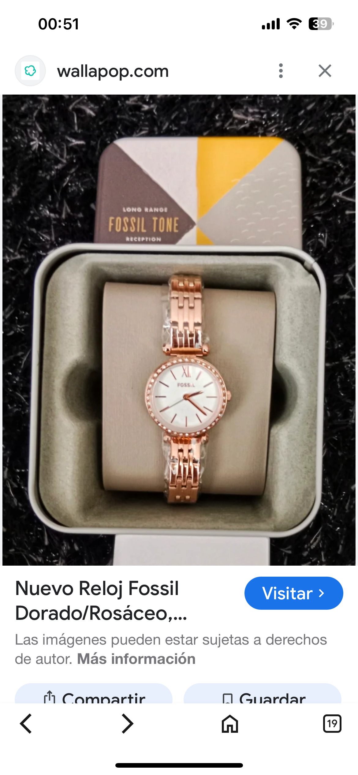 Reloj Fossil dorado-rosado nuevo