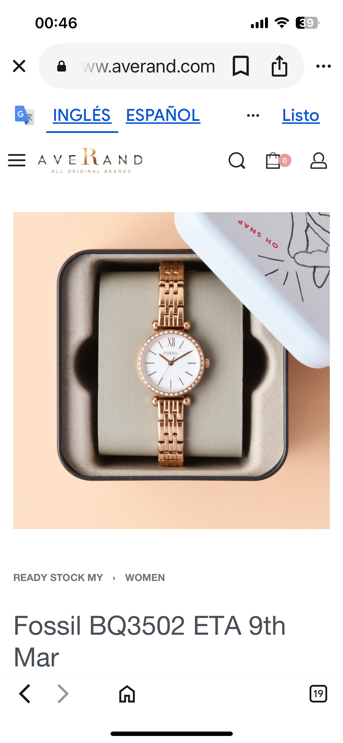 Reloj Fossil dorado-rosado nuevo - miniatura 2