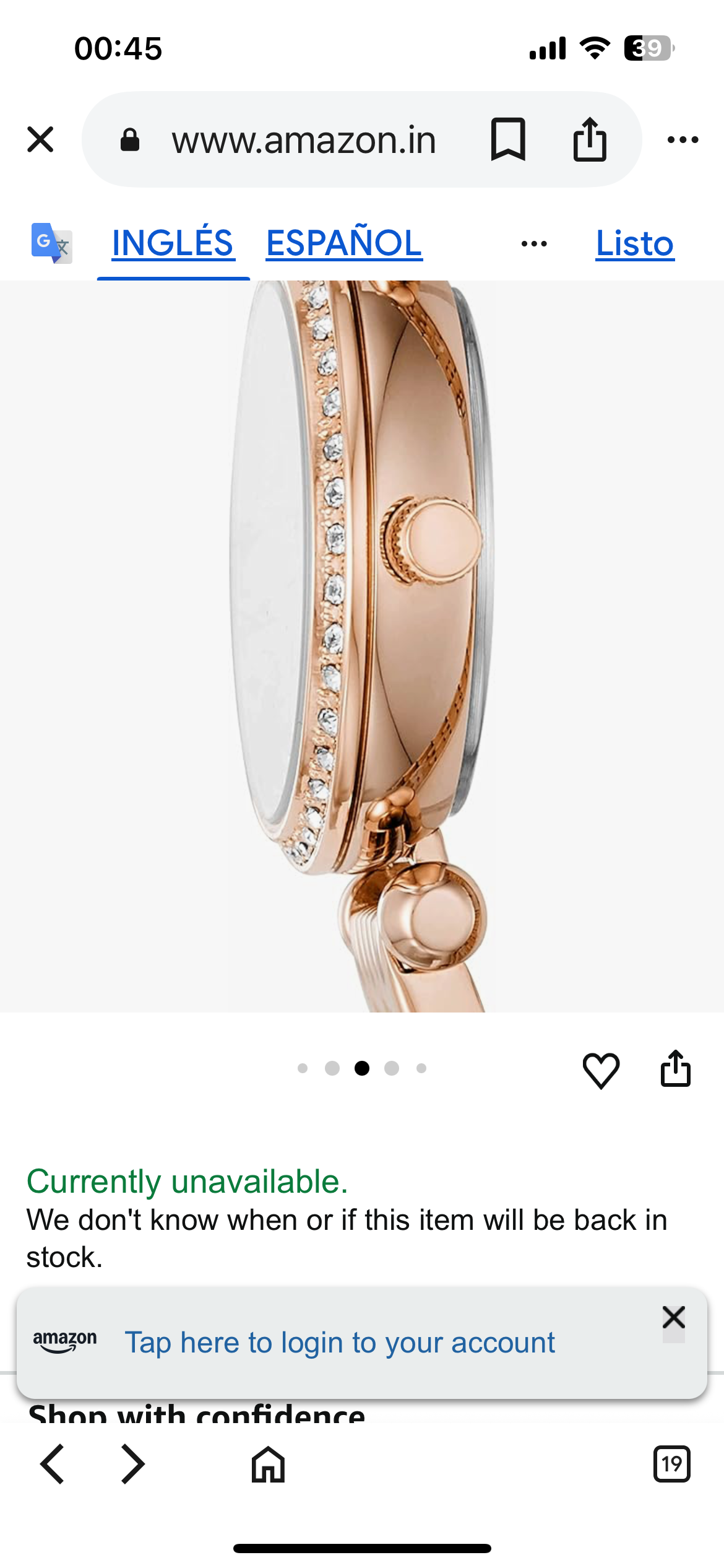 Reloj Fossil dorado-rosado nuevo - miniatura 4