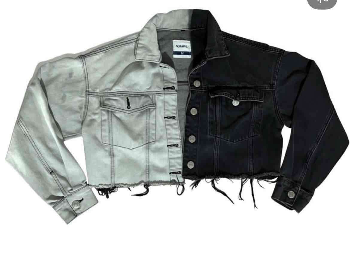 Chaqueta crop two-tone - miniatura 1