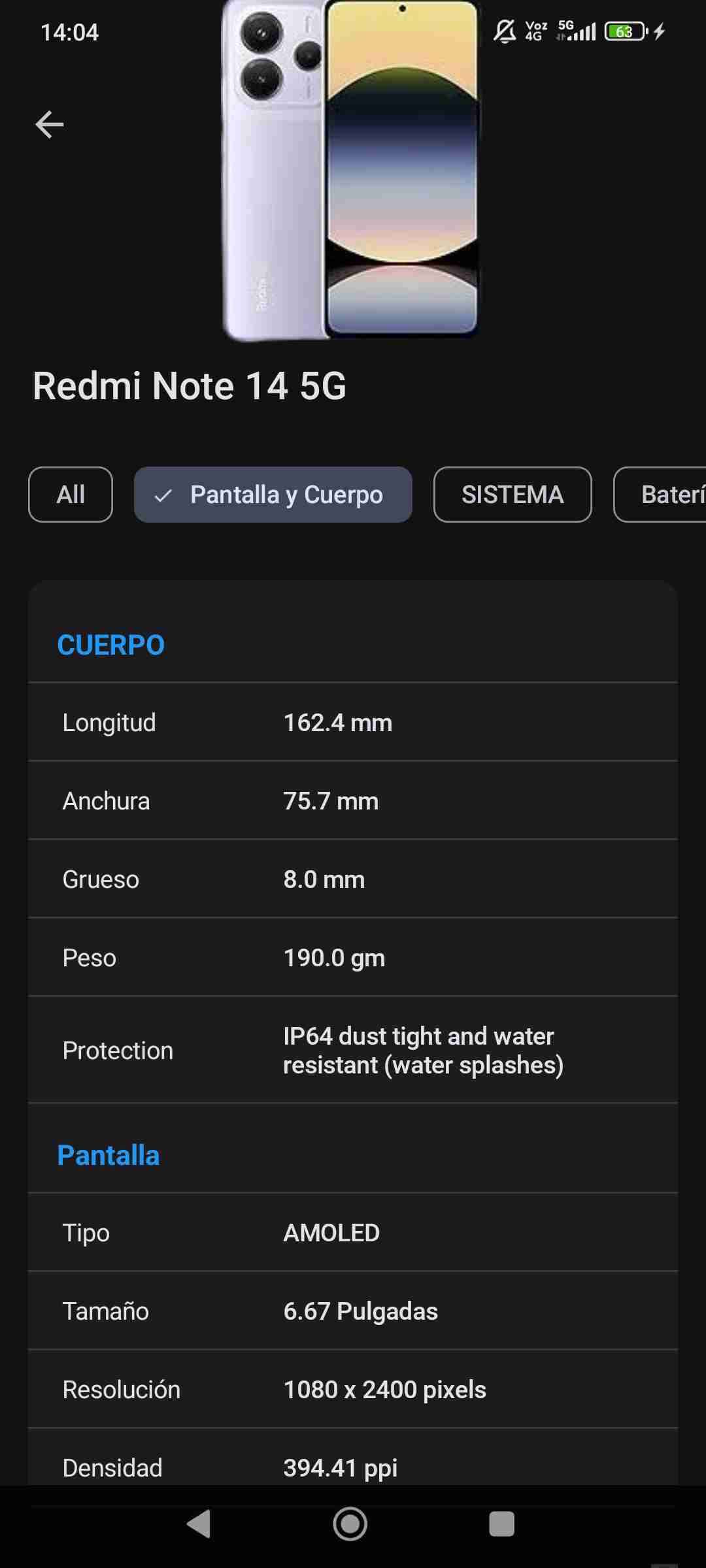 Celular Redmi Note 14 5G - miniatura 4