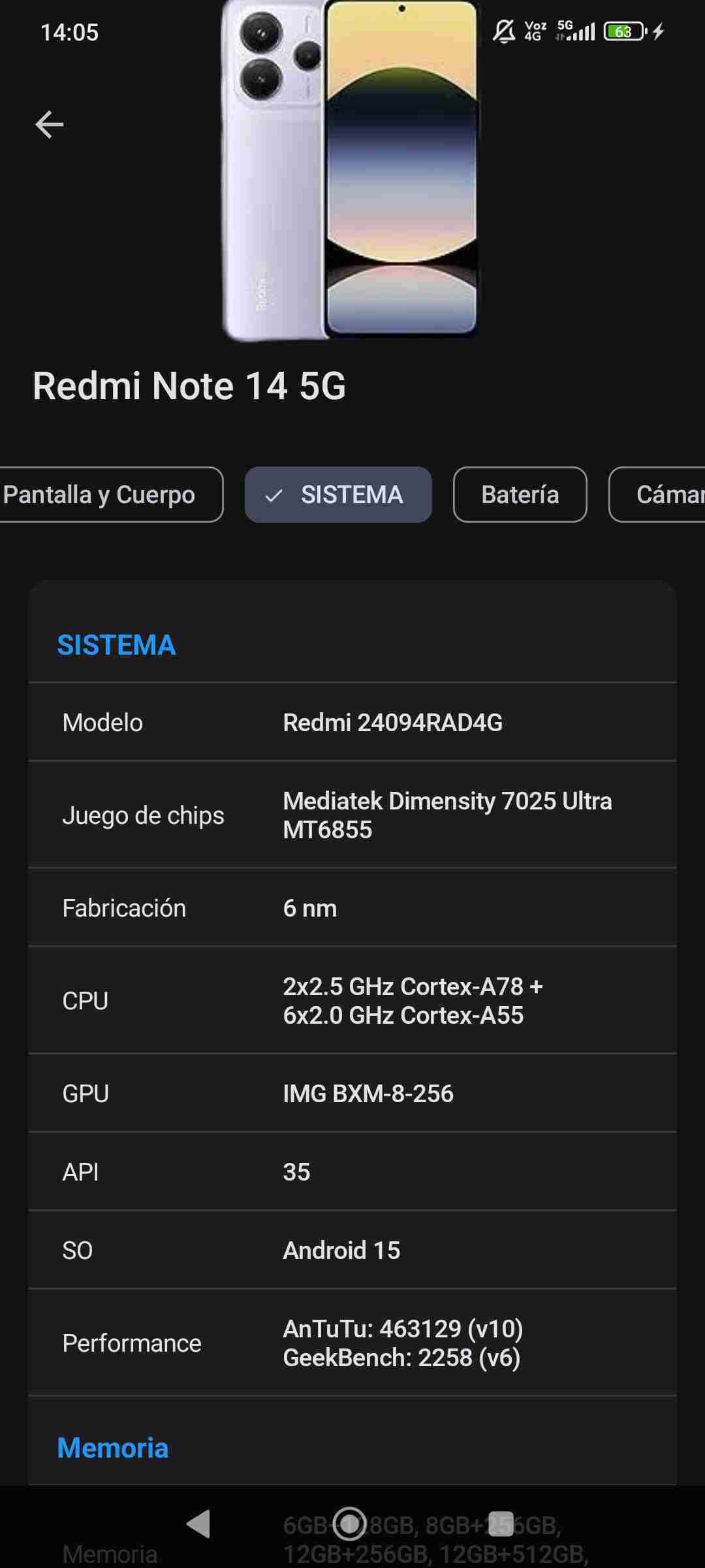 Celular Redmi Note 14 5G - miniatura 5