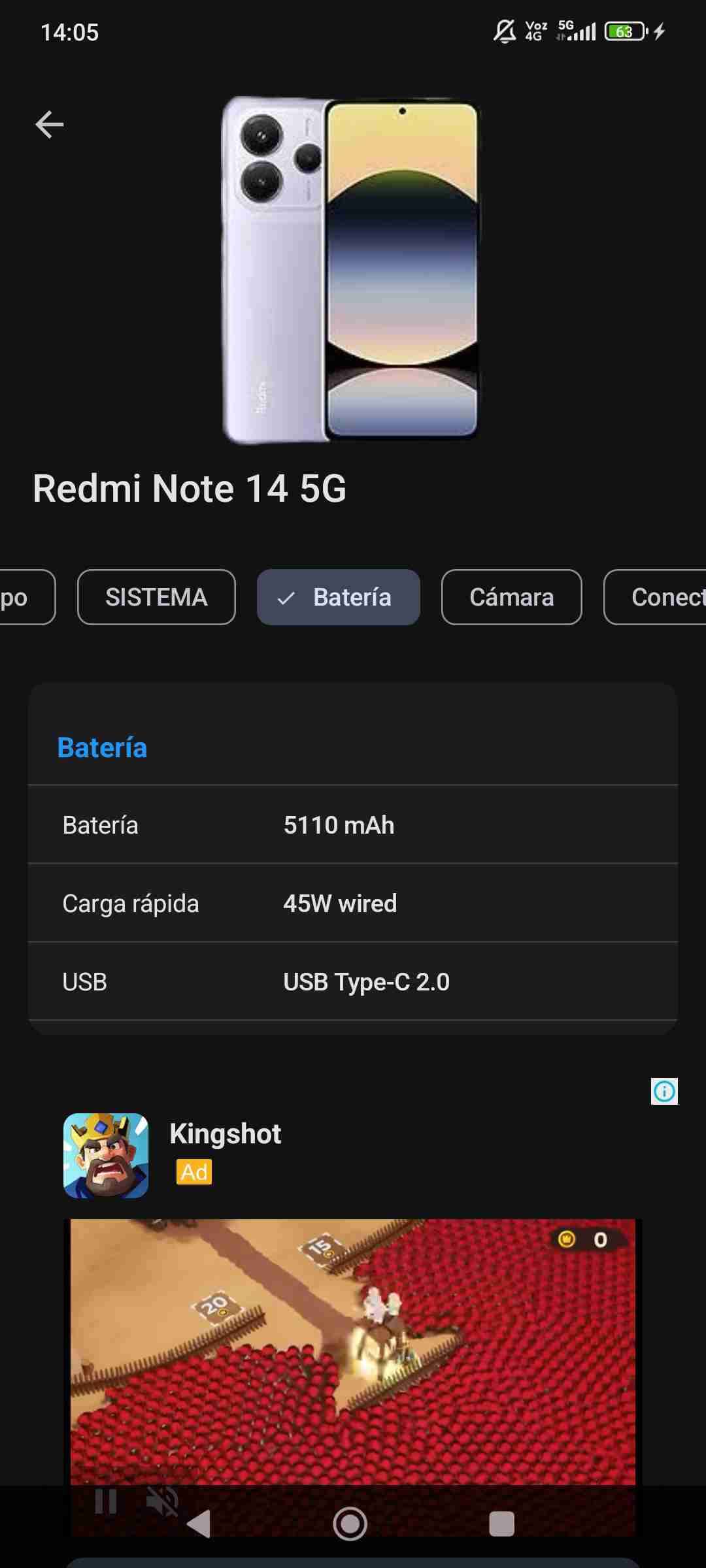 Celular Redmi Note 14 5G - miniatura 6