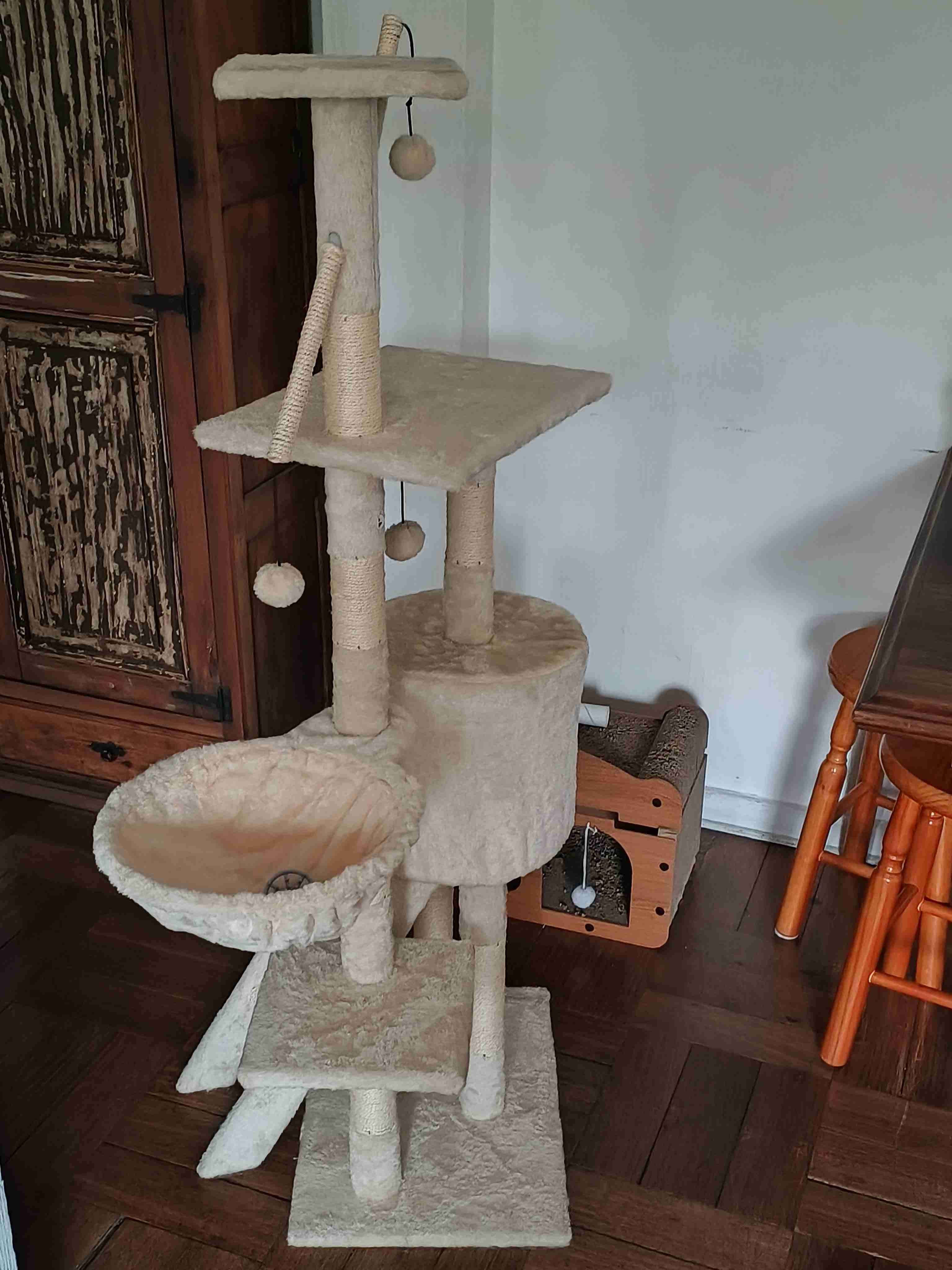 Árbol rascador para gatos beige - miniatura 1