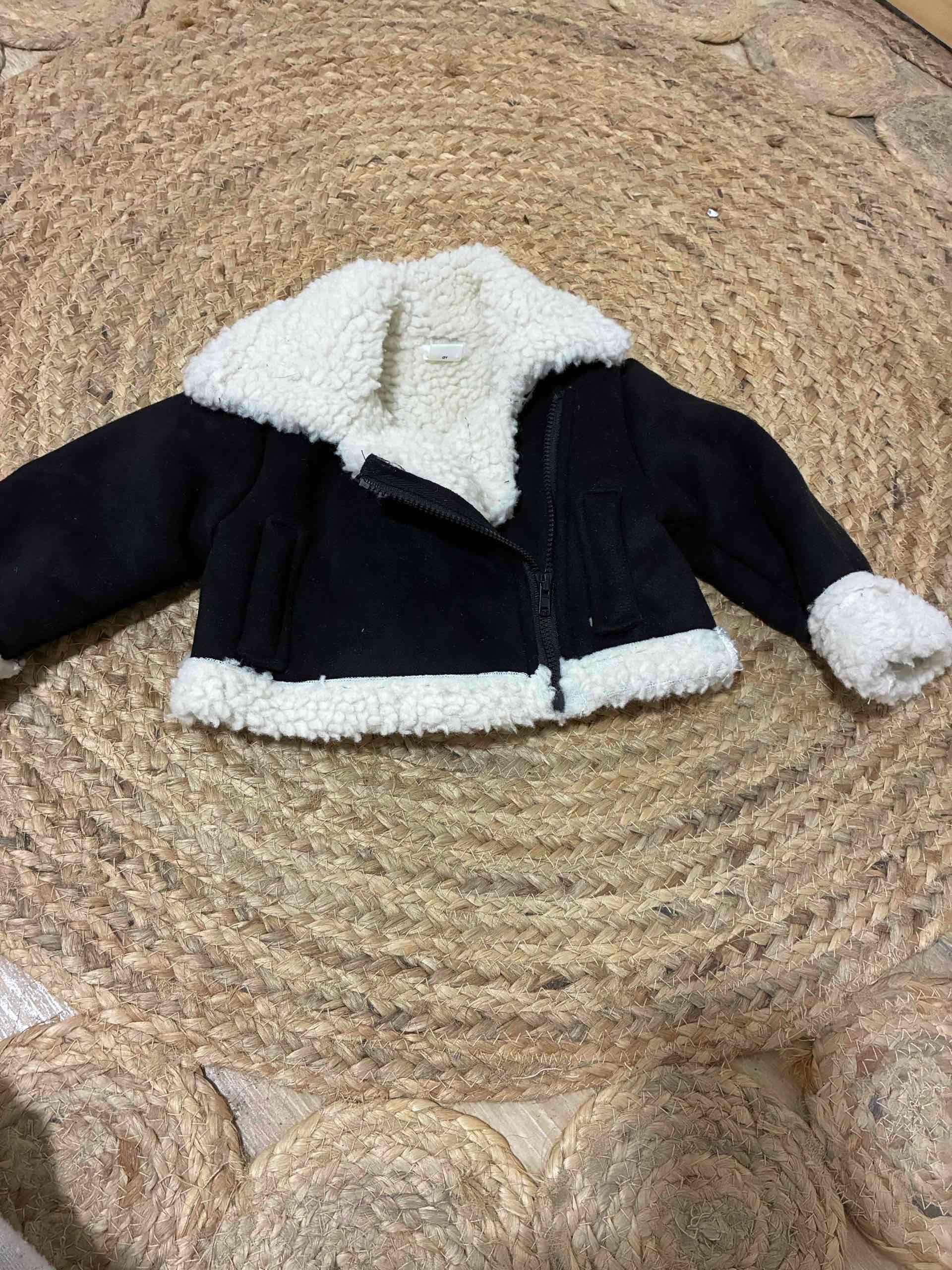 Chaqueta bebé negra con forro - miniatura 1