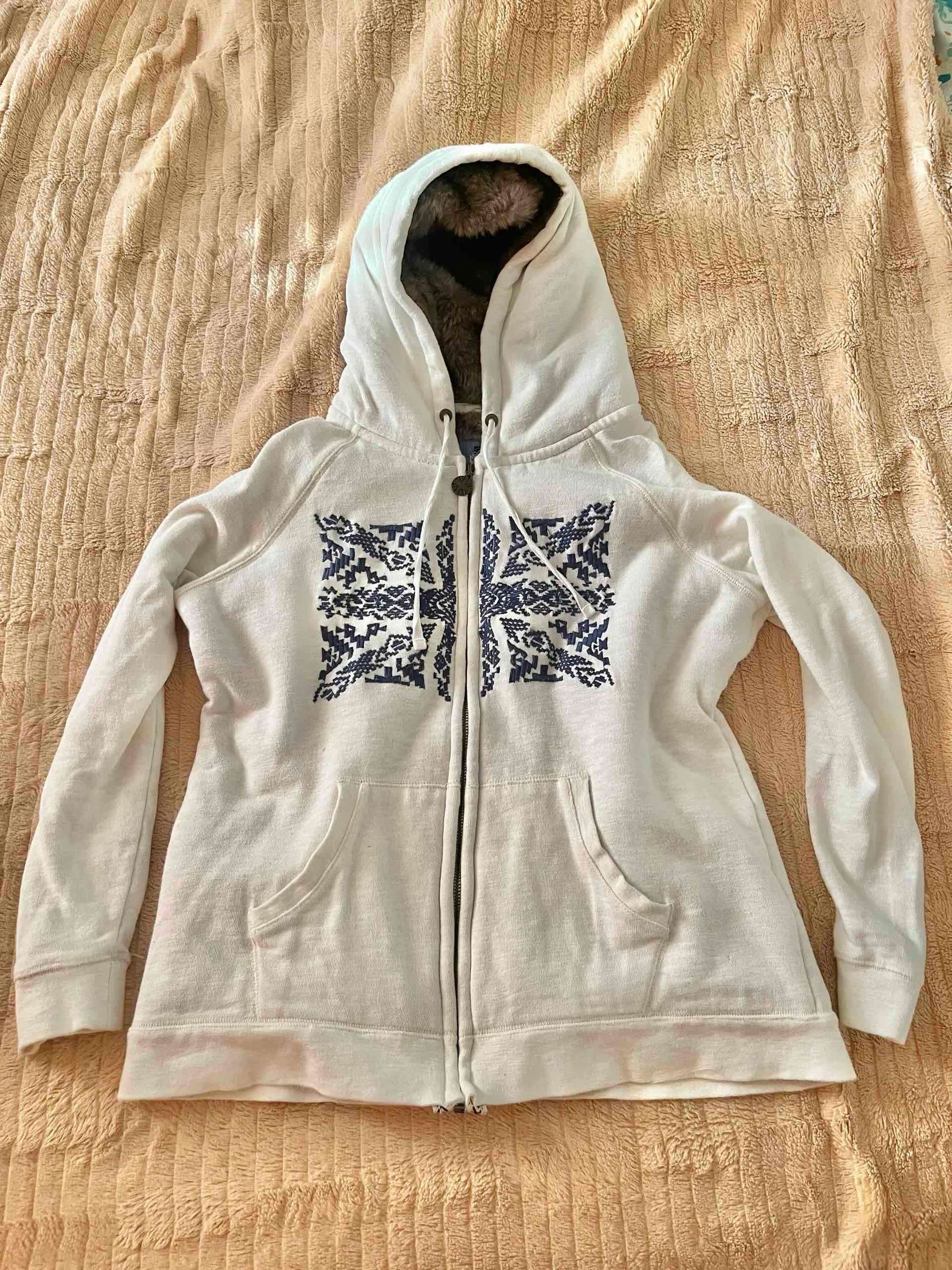 Polerón blanco con capucha forrada - miniatura 1