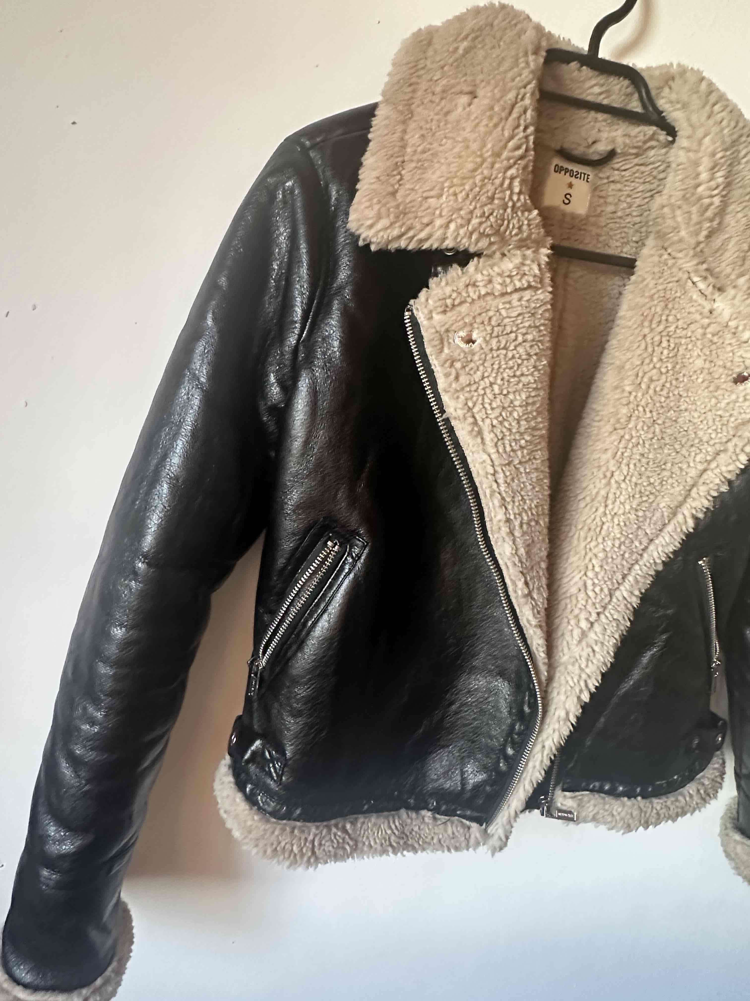 Chaqueta café oscuro con forro de lana talla S opp - miniatura 2