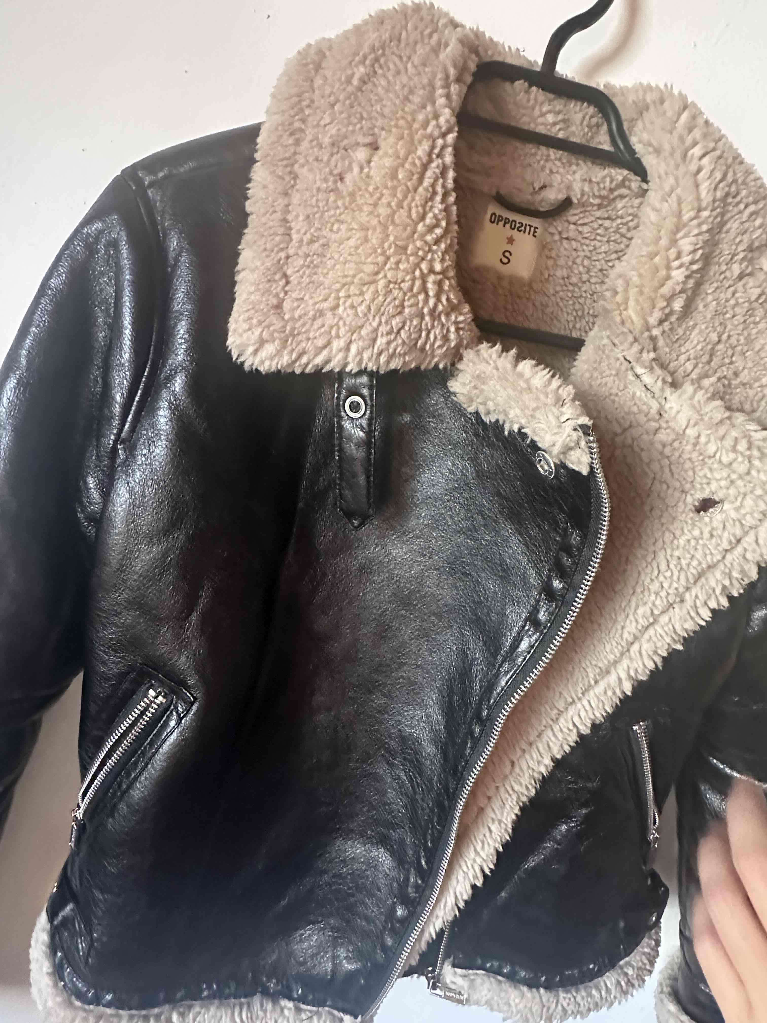 Chaqueta café oscuro con forro de lana talla S opp - miniatura 4