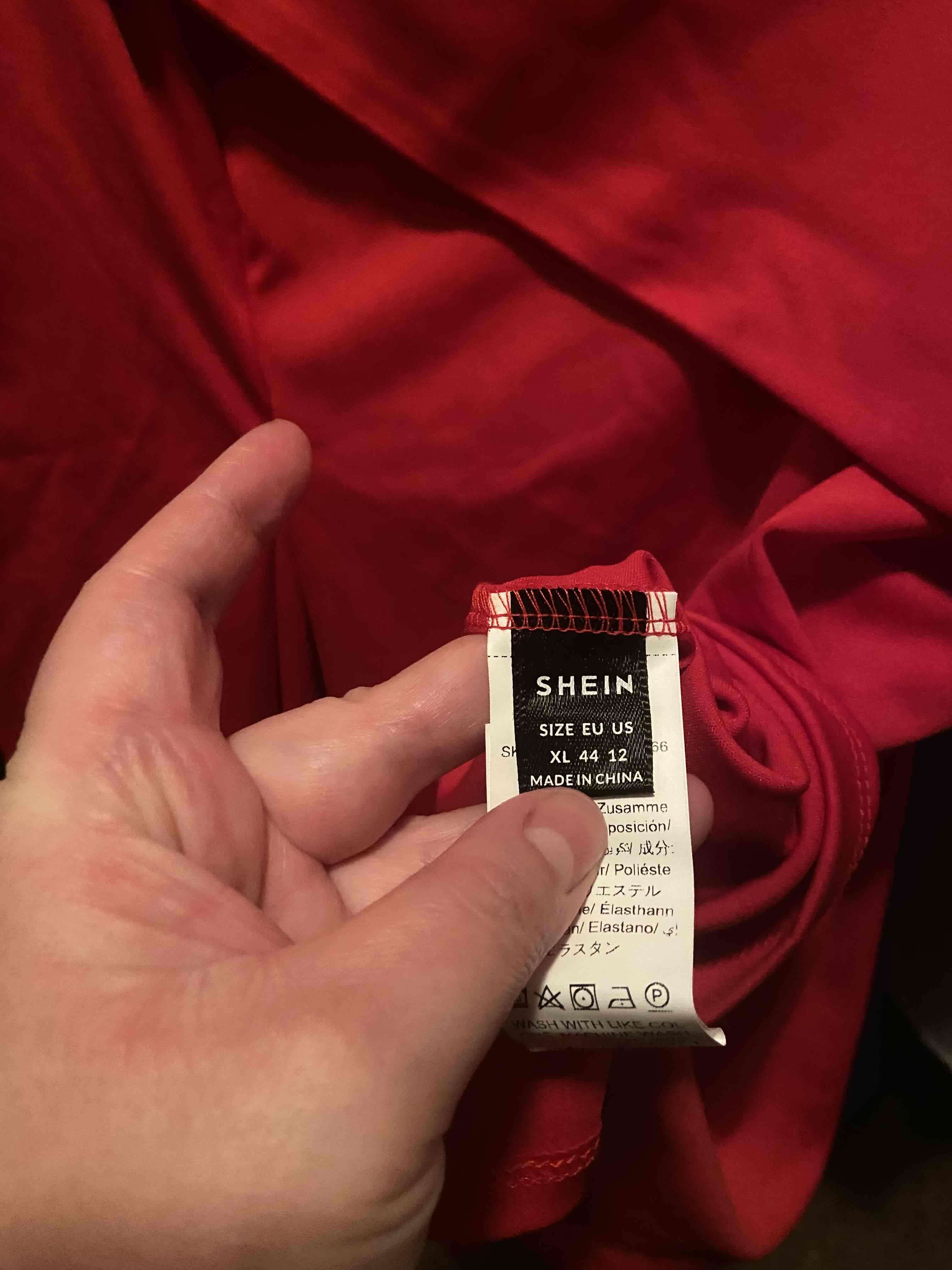 Blusa roja asimétrica peplum SHEIN - miniatura 5