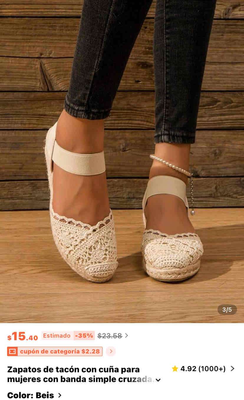 Zapatos tejidos beige - miniatura 1