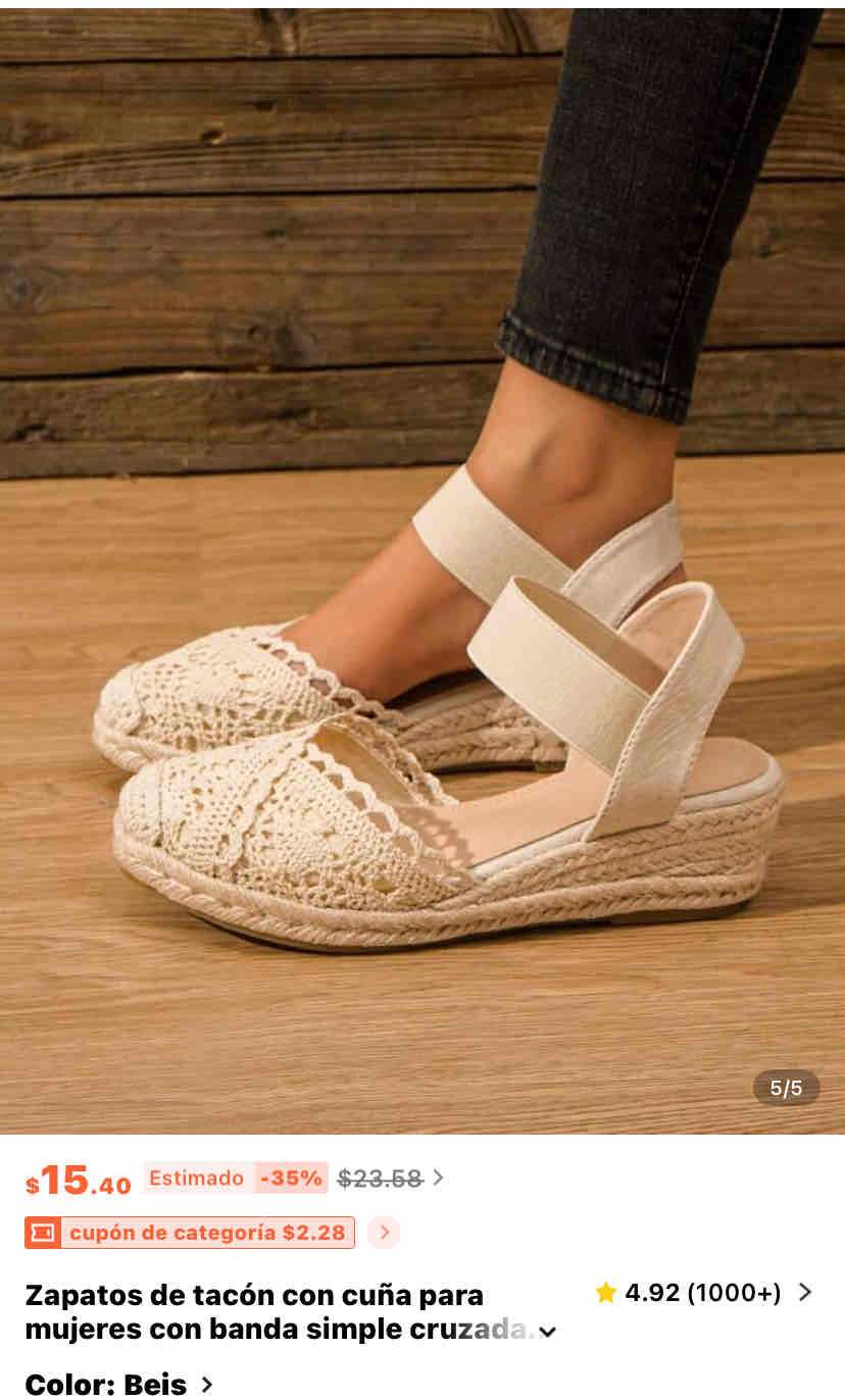 Zapatos tejidos beige - miniatura 2