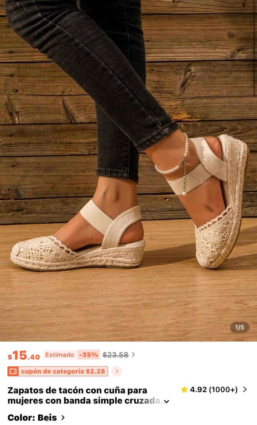 Zapatos tejidos beige - miniatura 3