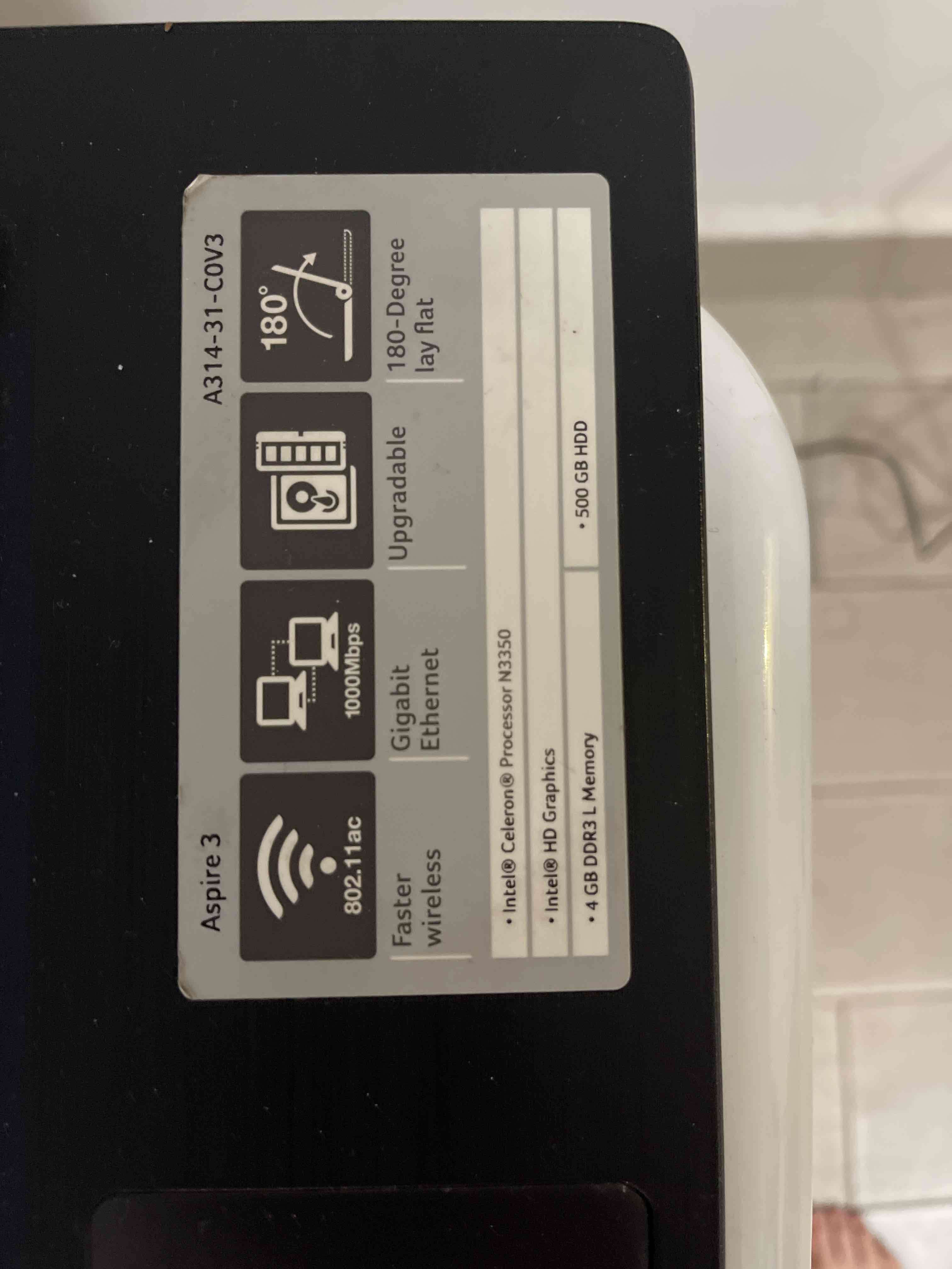 Laptop Acer Aspire 3 negra - miniatura 2