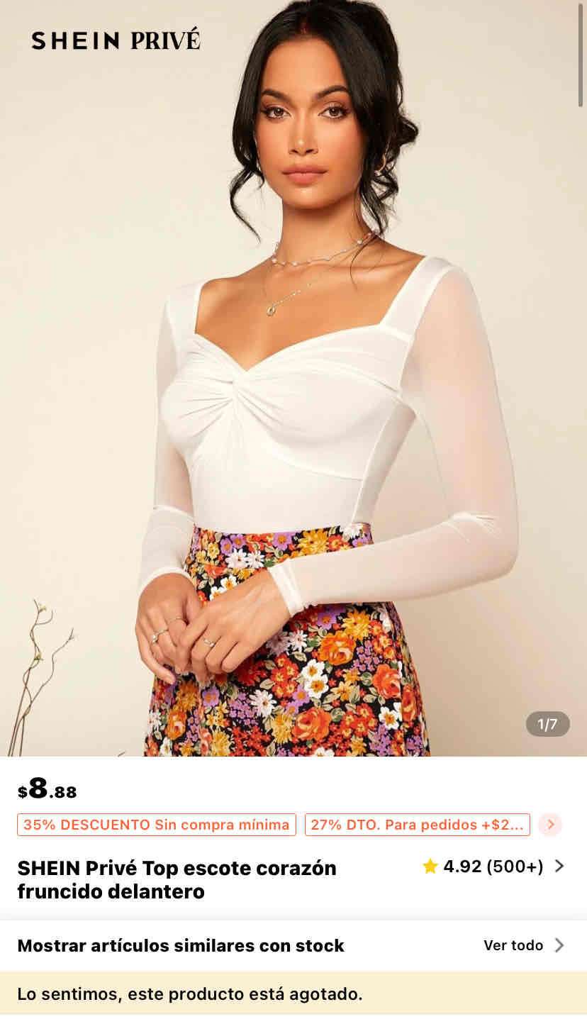 Blusa escote corazón - miniatura 1