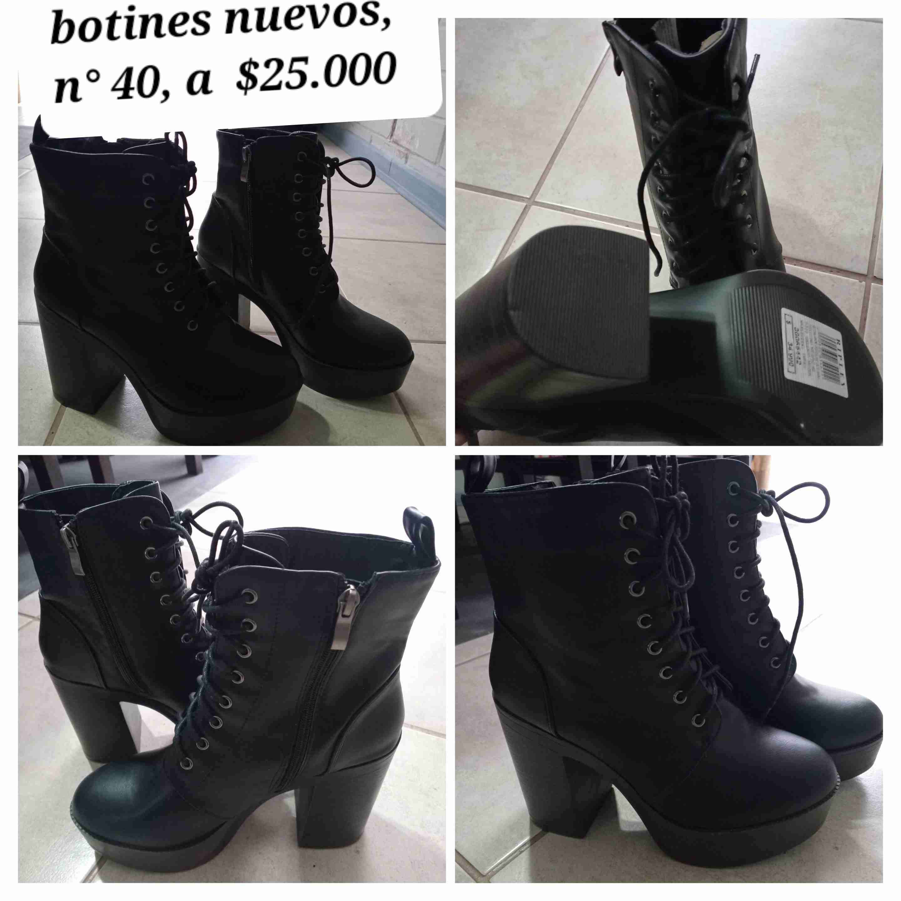 Botines nuevos negros con taco