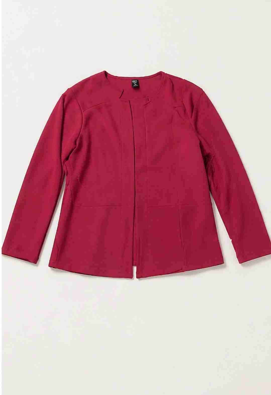 Blazer corto roja sin cierre