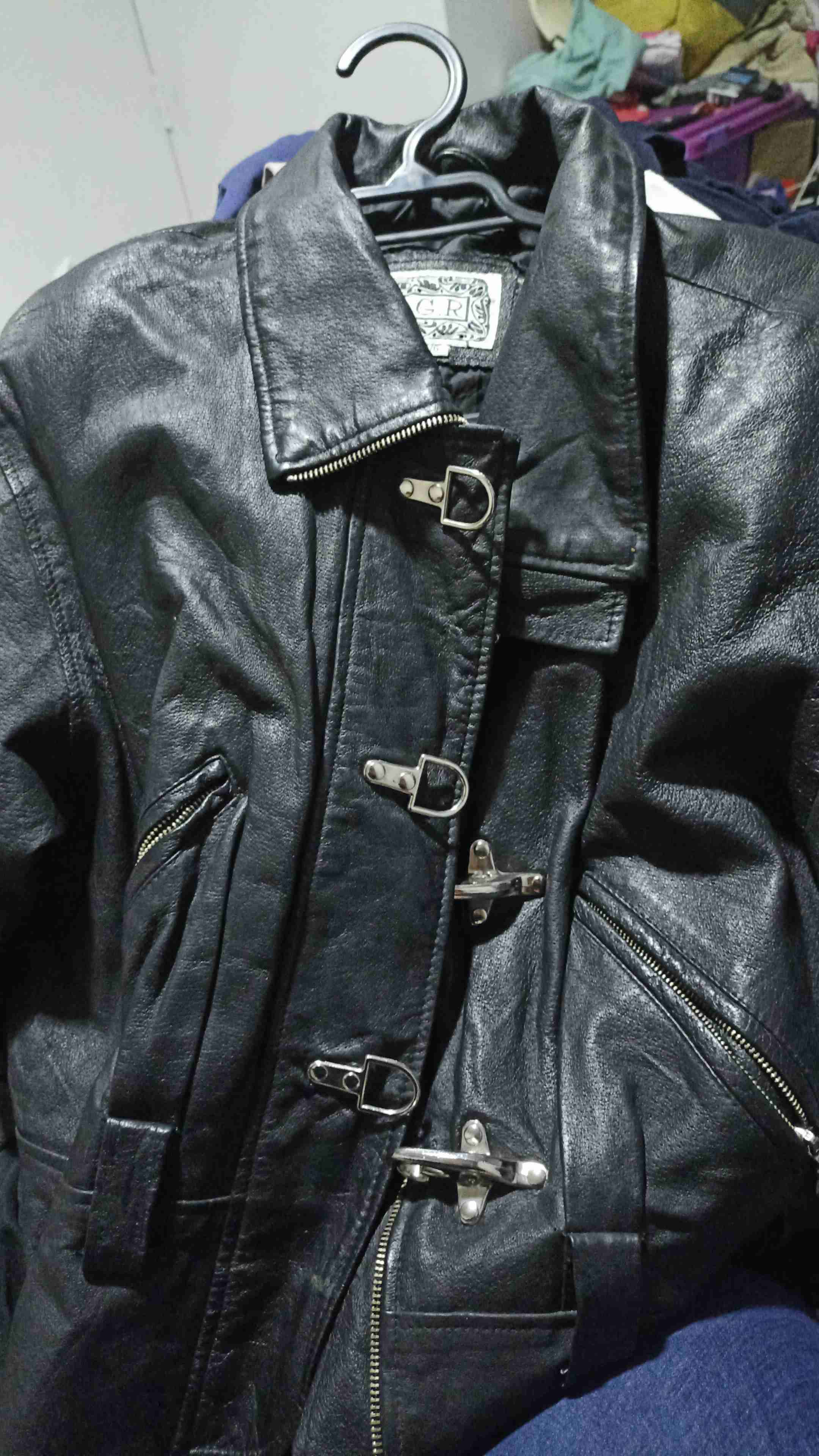 Chaqueta de cuero vintage - miniatura 1