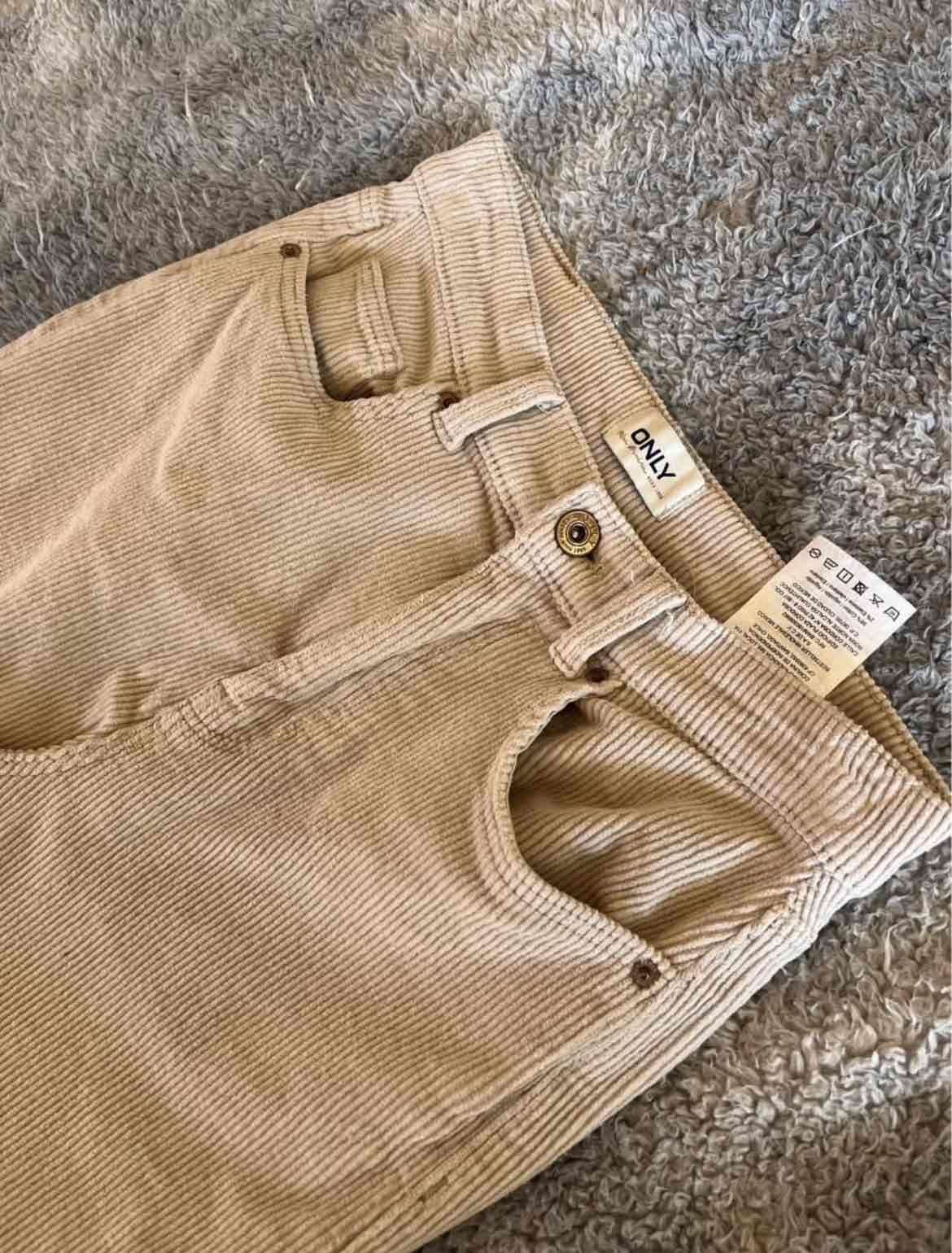 Pantalon cotelé beige 34 - miniatura 2