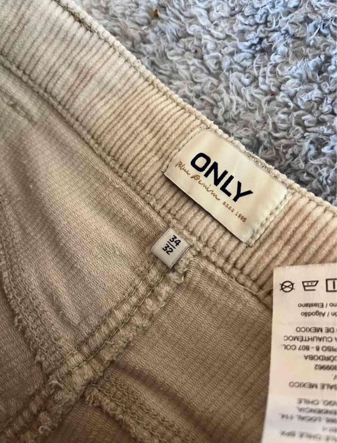Pantalon cotelé beige 34 - miniatura 3