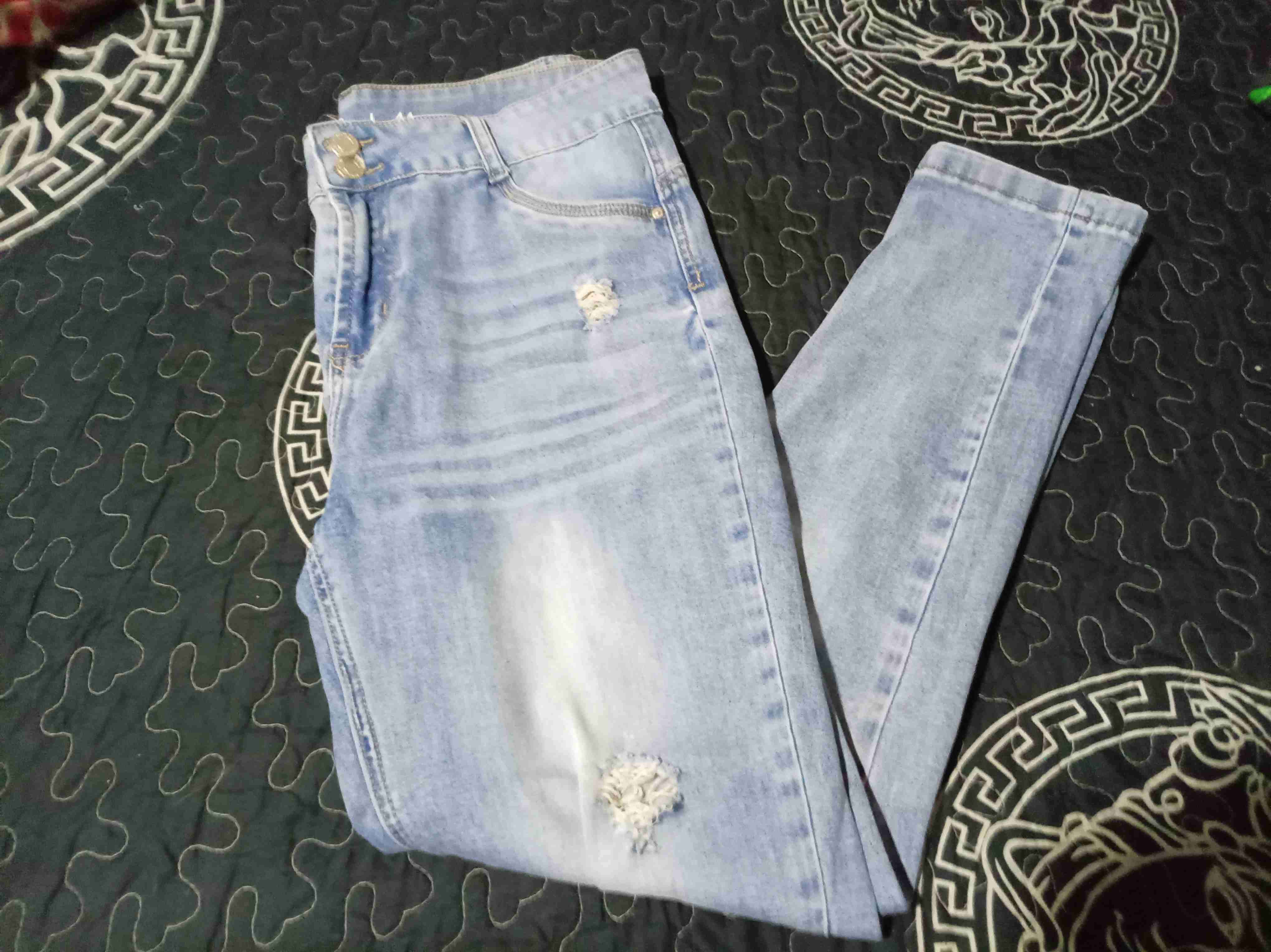 Jeans celestes rasgados mujer - miniatura 1