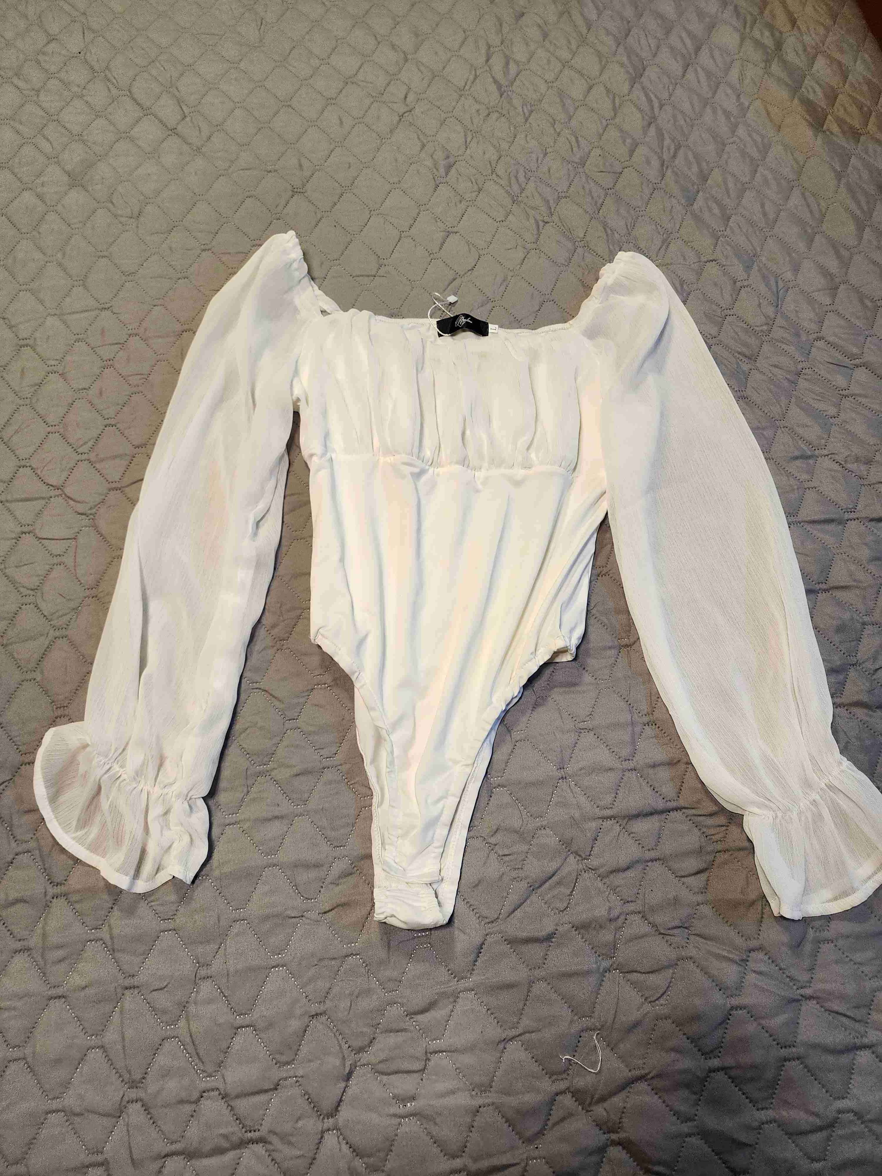 Body blanco con mangas largas - miniatura 1