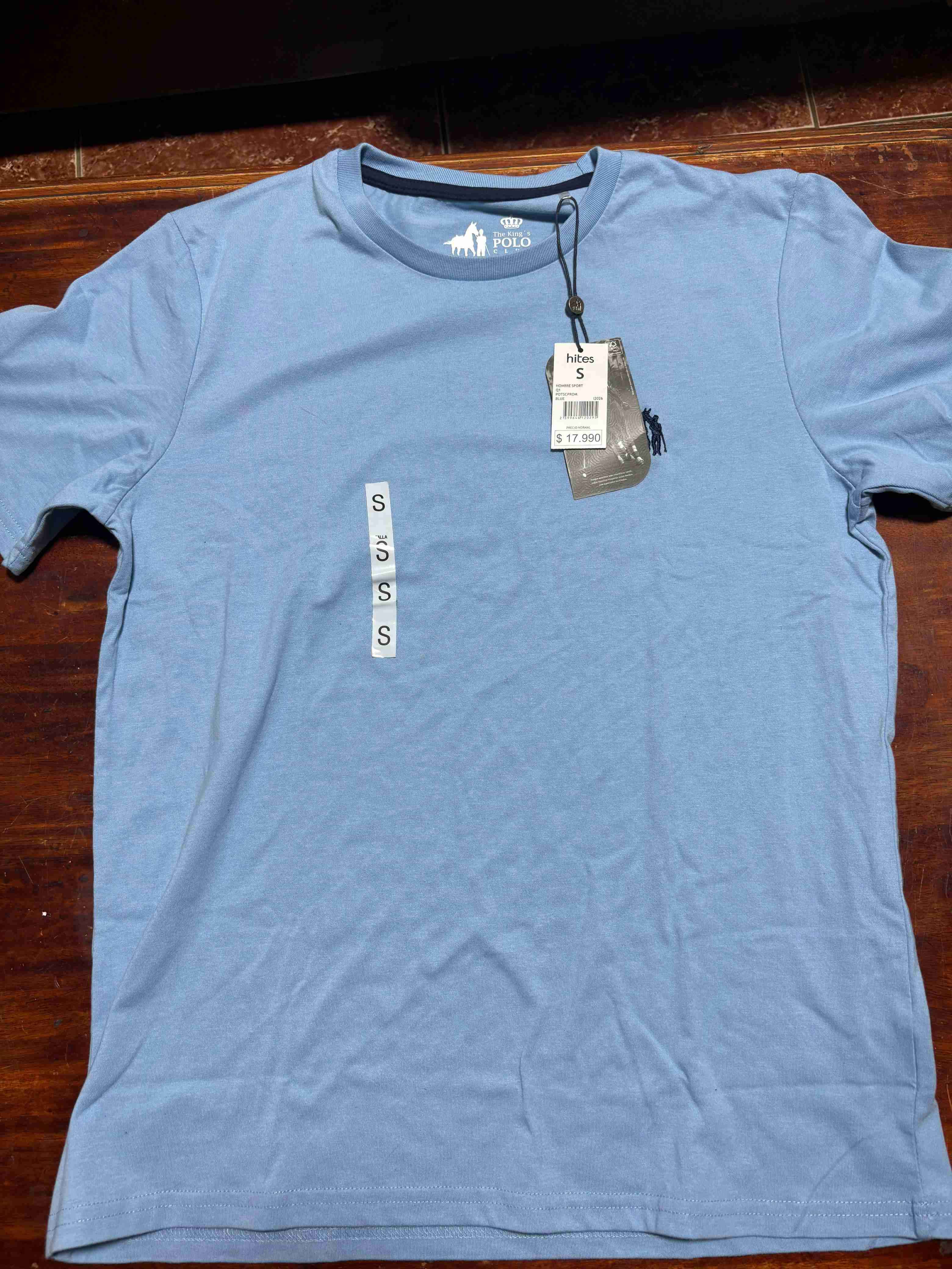 Polera azul logo bordado - miniatura 2