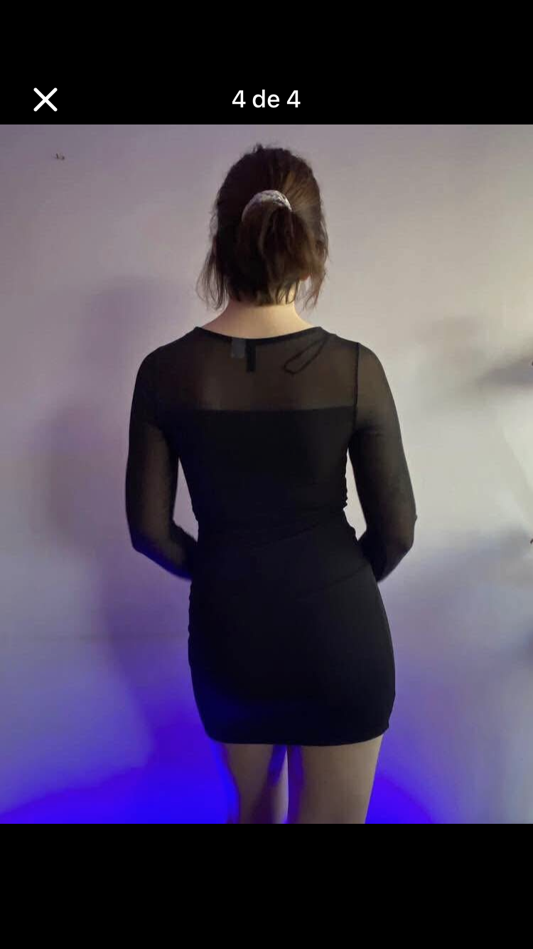 Vestido corto negro transparente - miniatura 4
