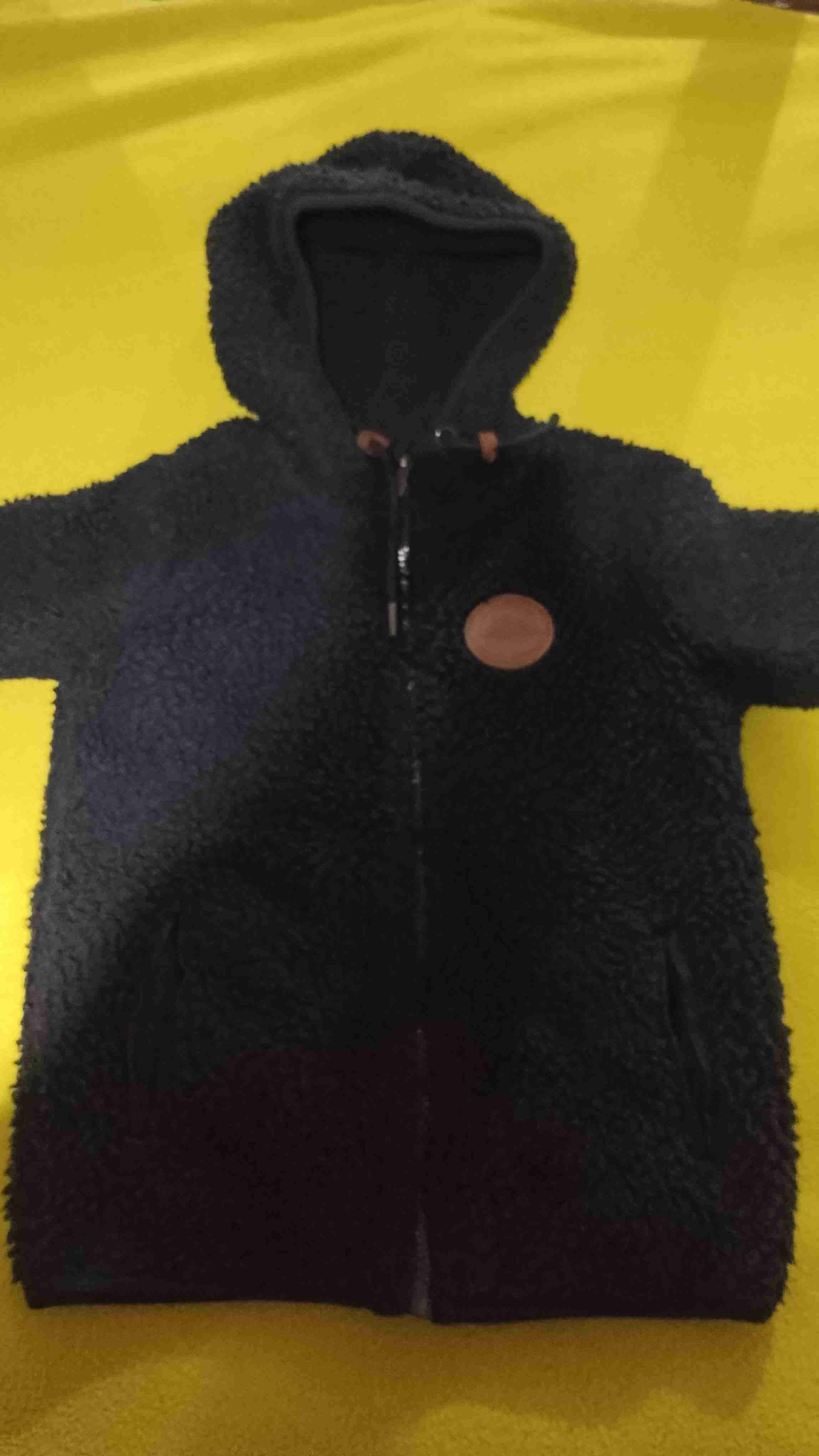 Abrigo escolar polar con capucha negro