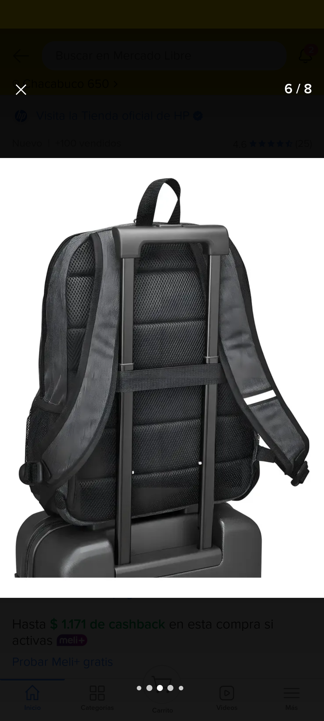 Mochila HP negra compacta - miniatura 5