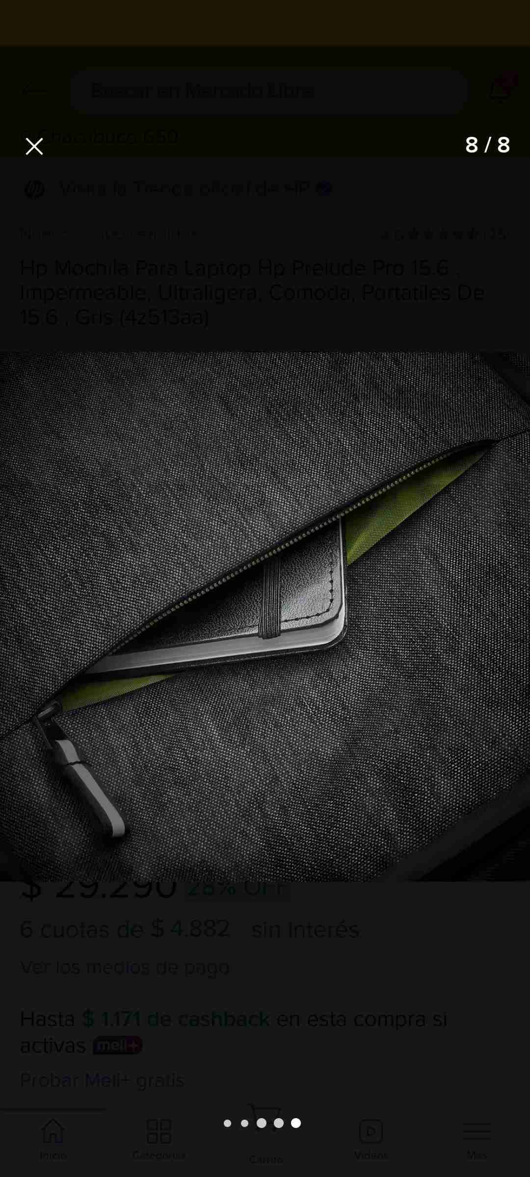 Mochila HP negra compacta - miniatura 6