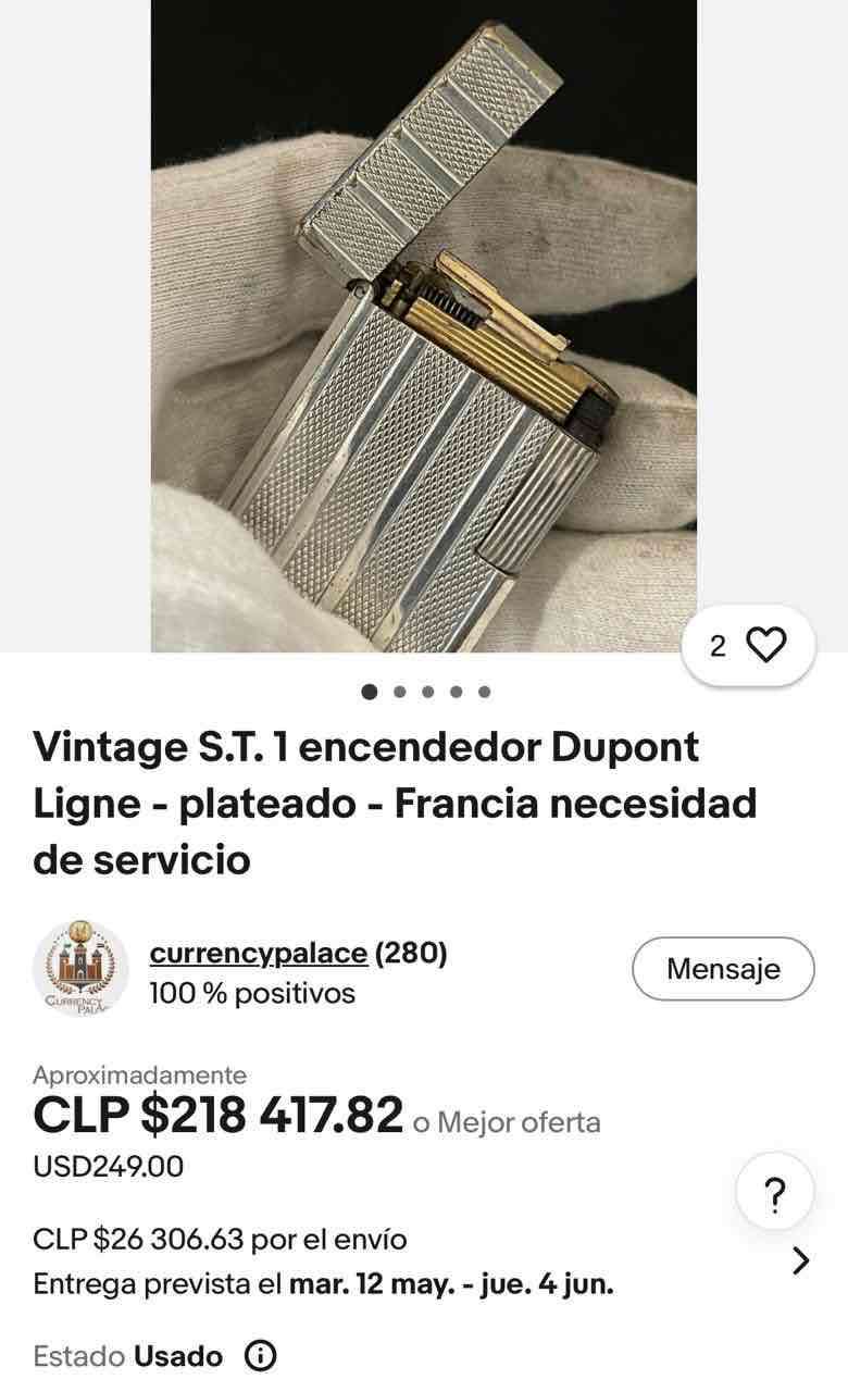 Encendedor S.T. Dupont plateado - miniatura 4