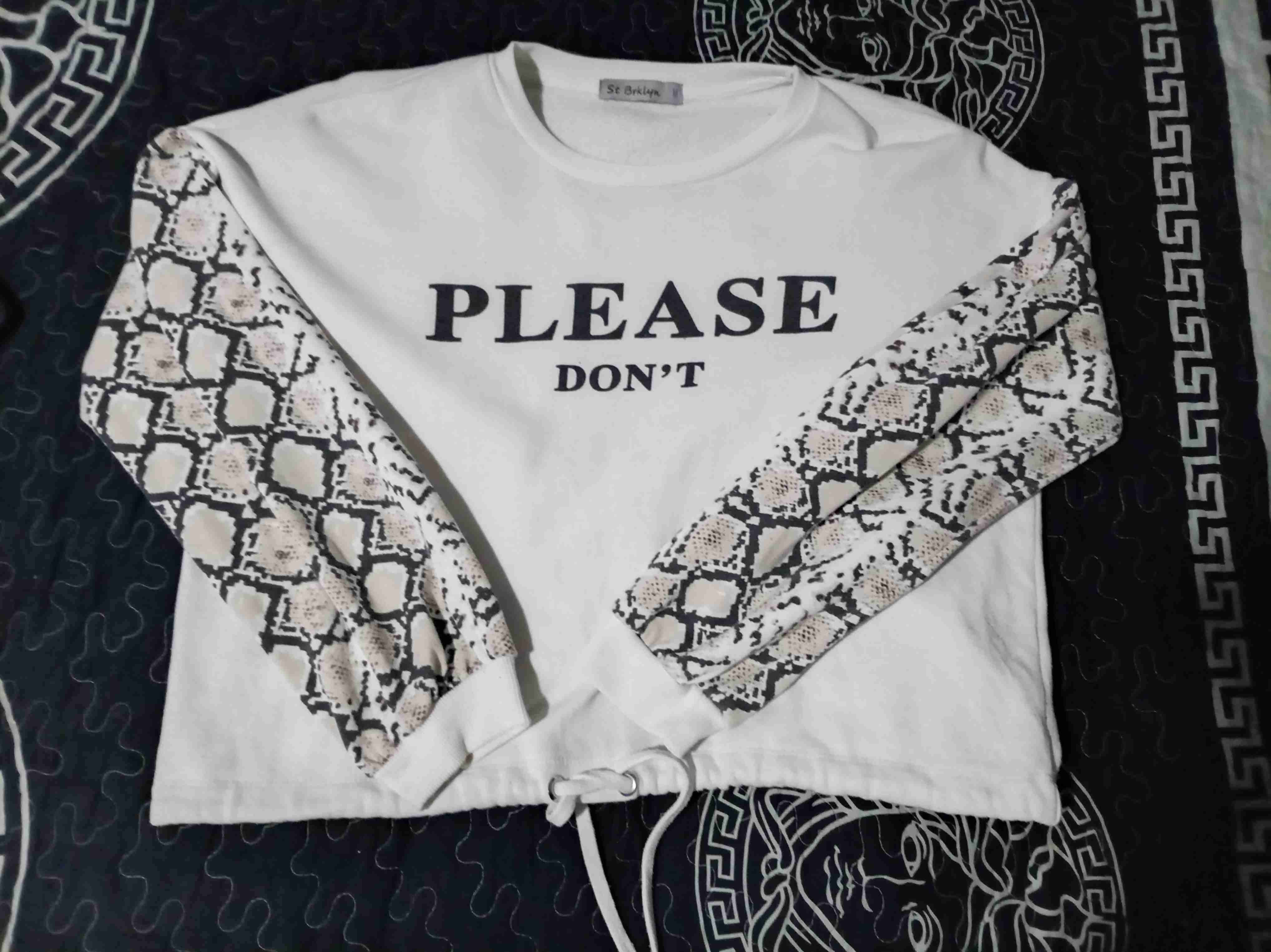 Polerón blanco con mangas estampadas - miniatura 2