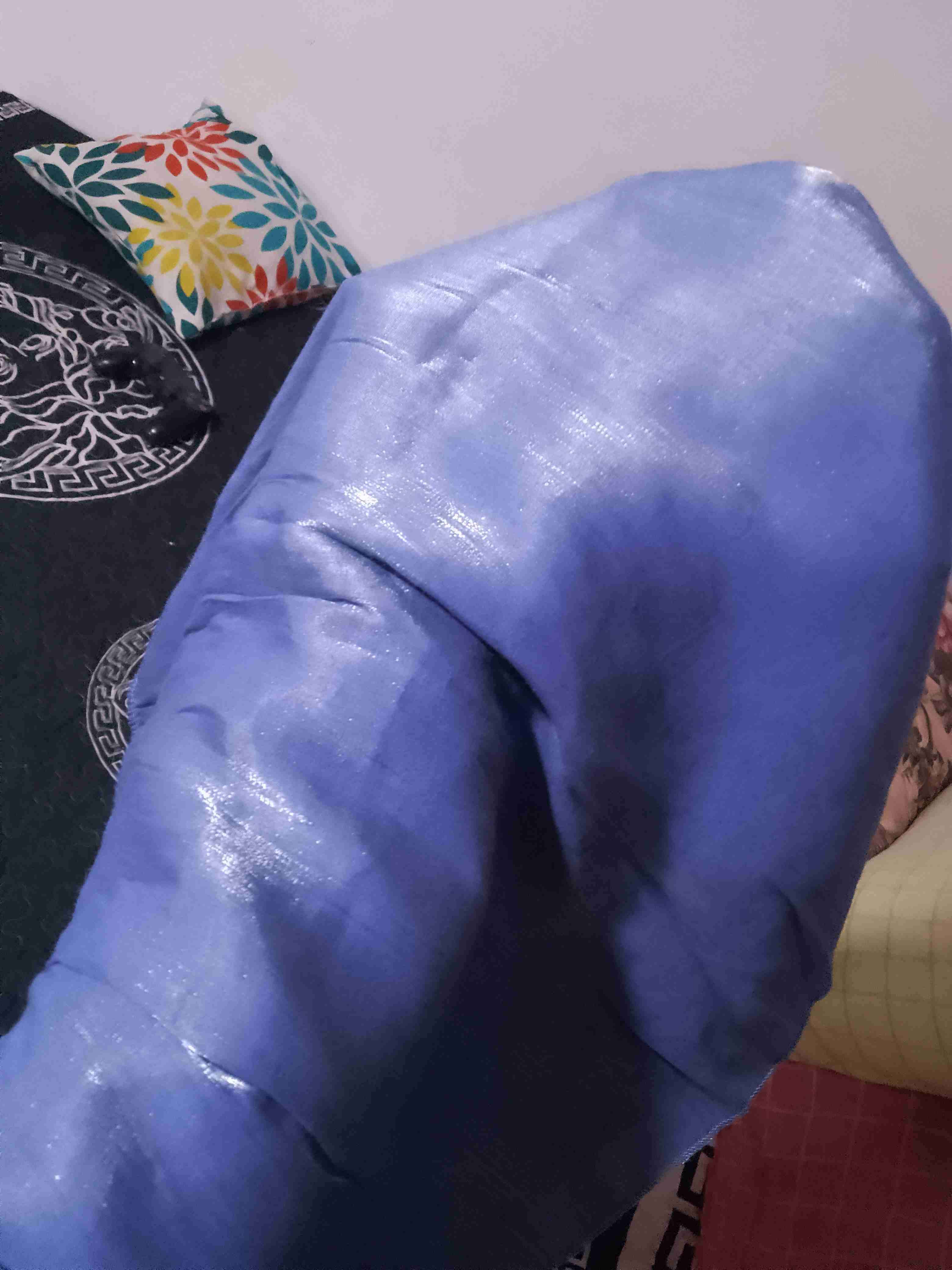 Blusa celeste con mangas abullonadas - miniatura 3