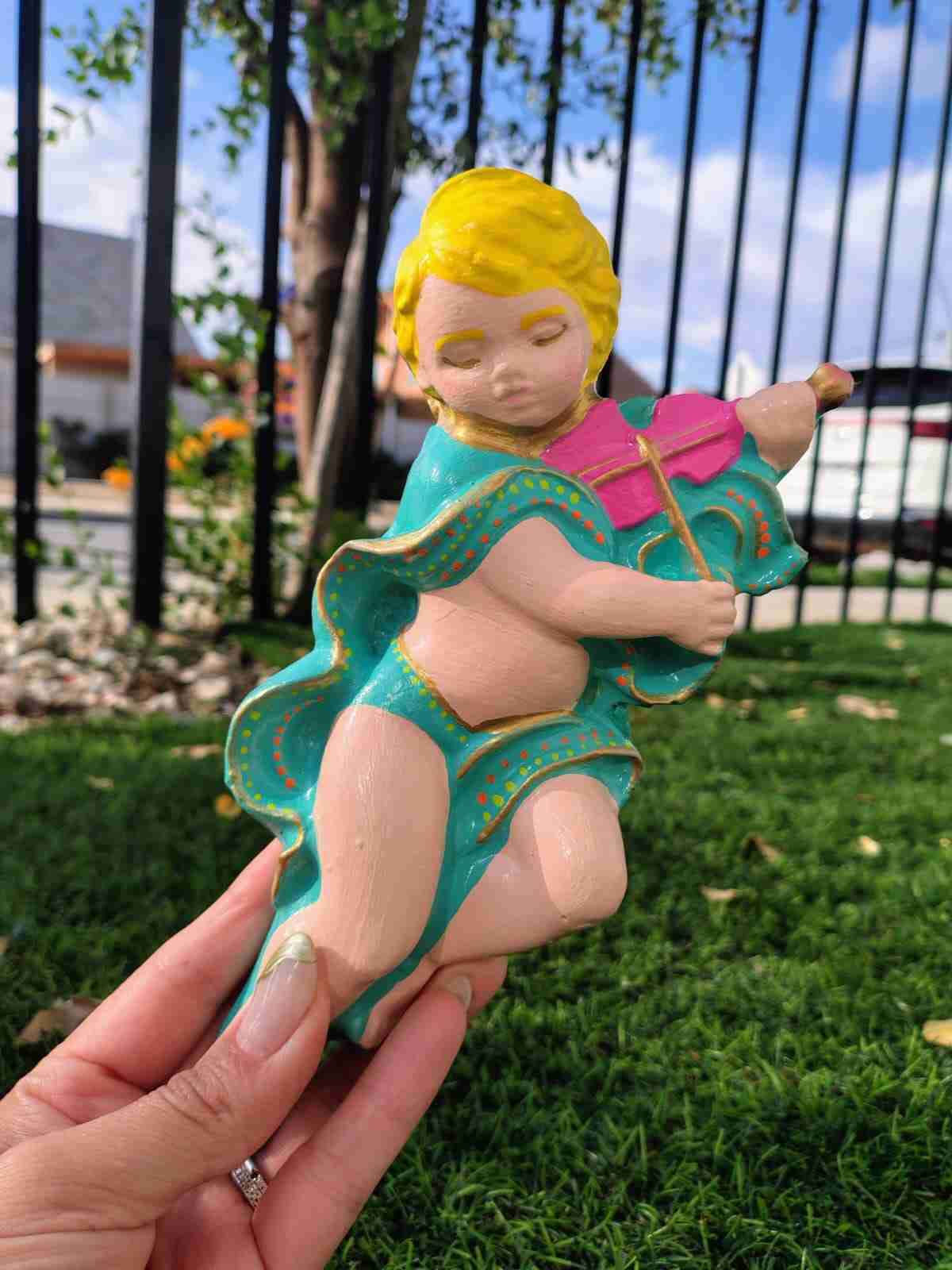 Figura decorativa ángel barroco - miniatura 3