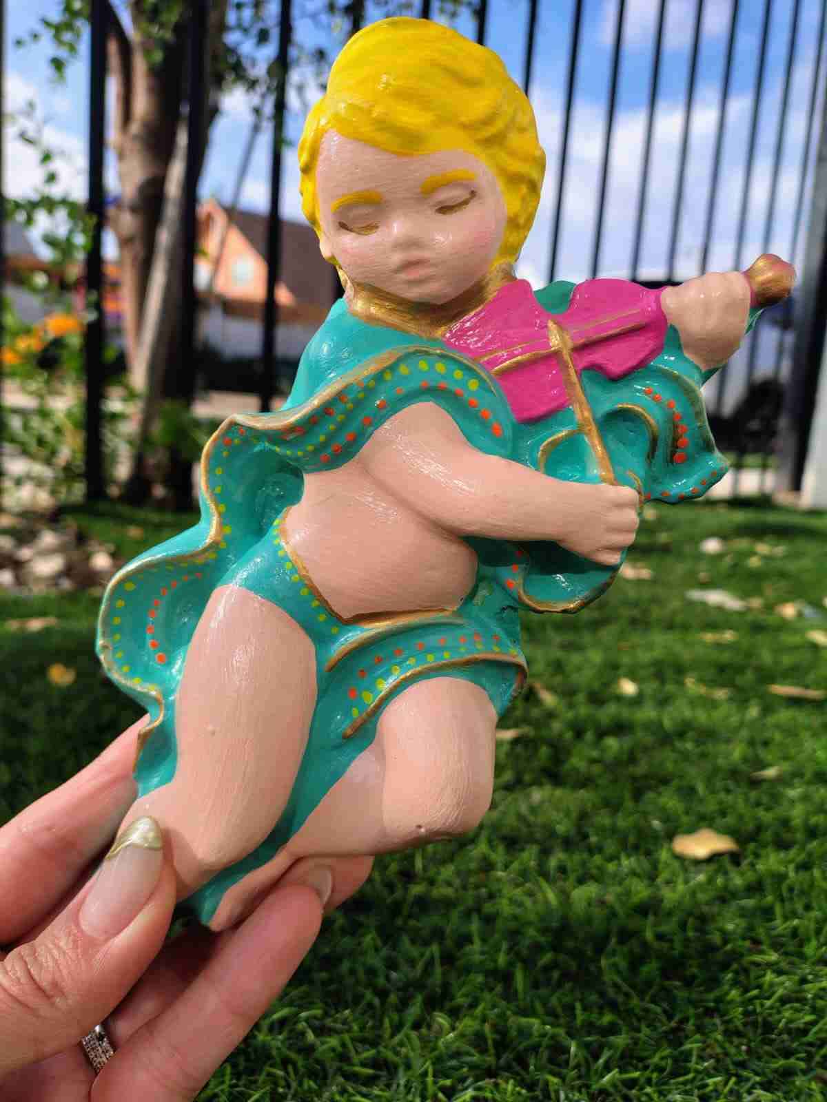 Figura decorativa ángel barroco - miniatura 4