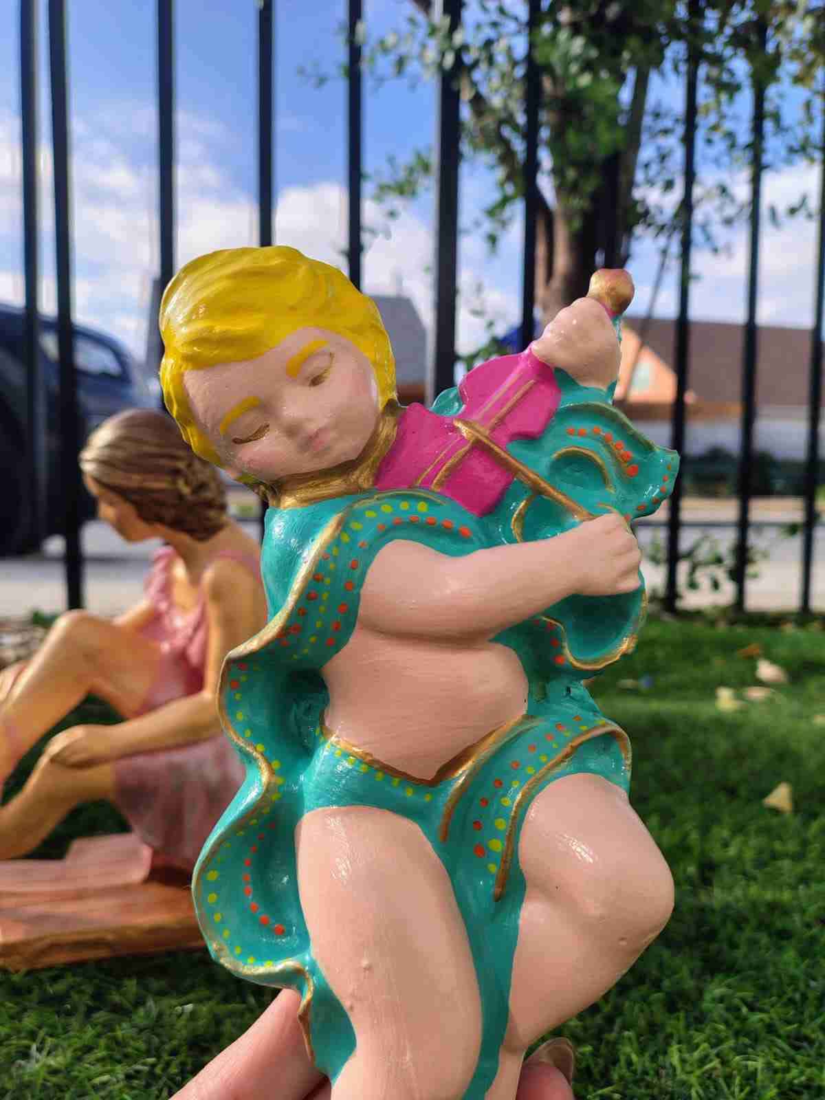 Figura decorativa ángel barroco - miniatura 5